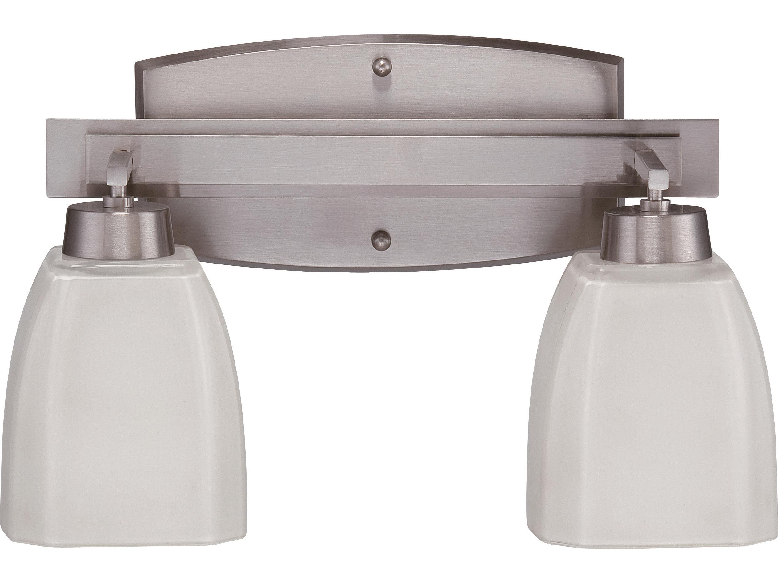Craftmade Bridwell 2-Light Brushed Satin Nickel Glass Vanity Light