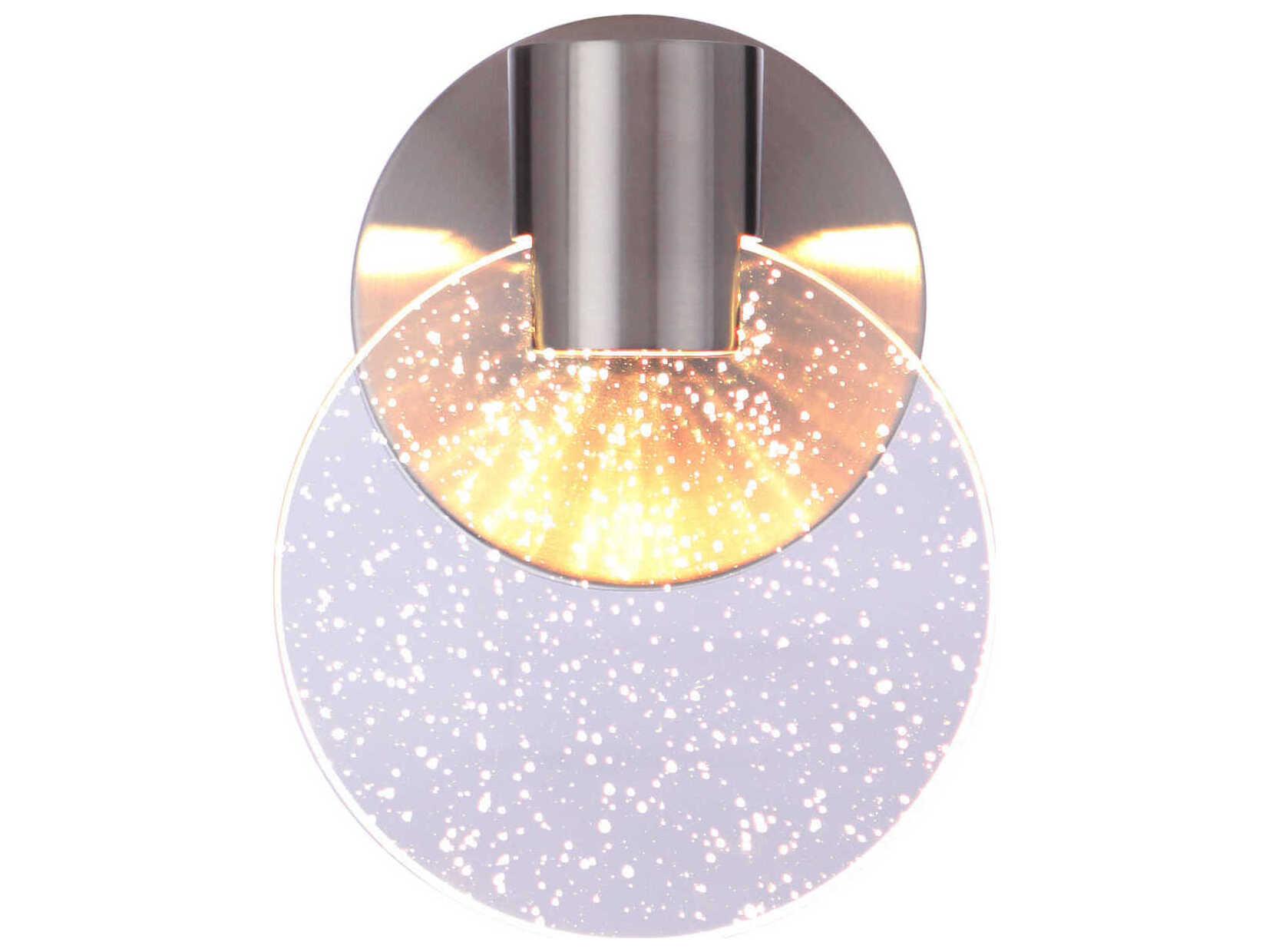 Craftmade Glisten 1-Light Brushed Polished Nickel Glass LED Wall Sconce