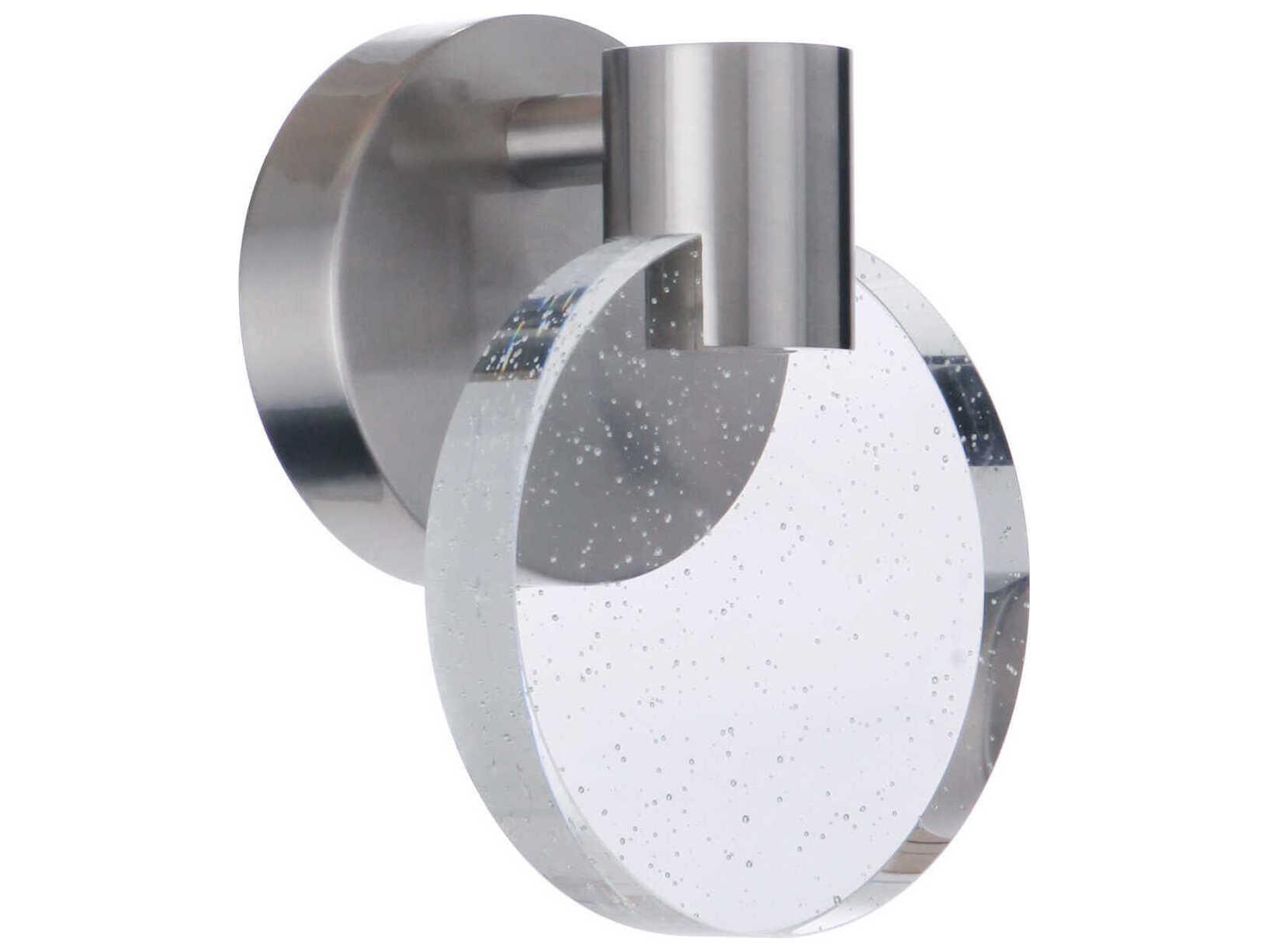 Craftmade Glisten 1-Light Brushed Polished Nickel Glass LED Wall Sconce