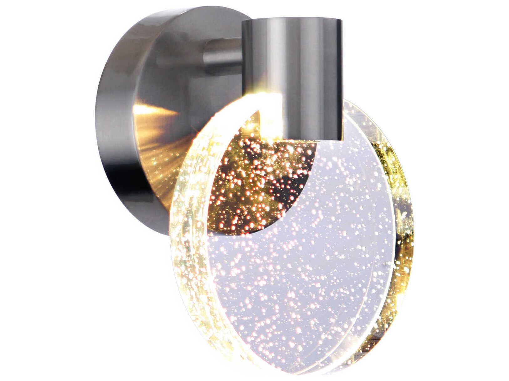 Craftmade Glisten 1-Light Brushed Polished Nickel Glass LED Wall Sconce