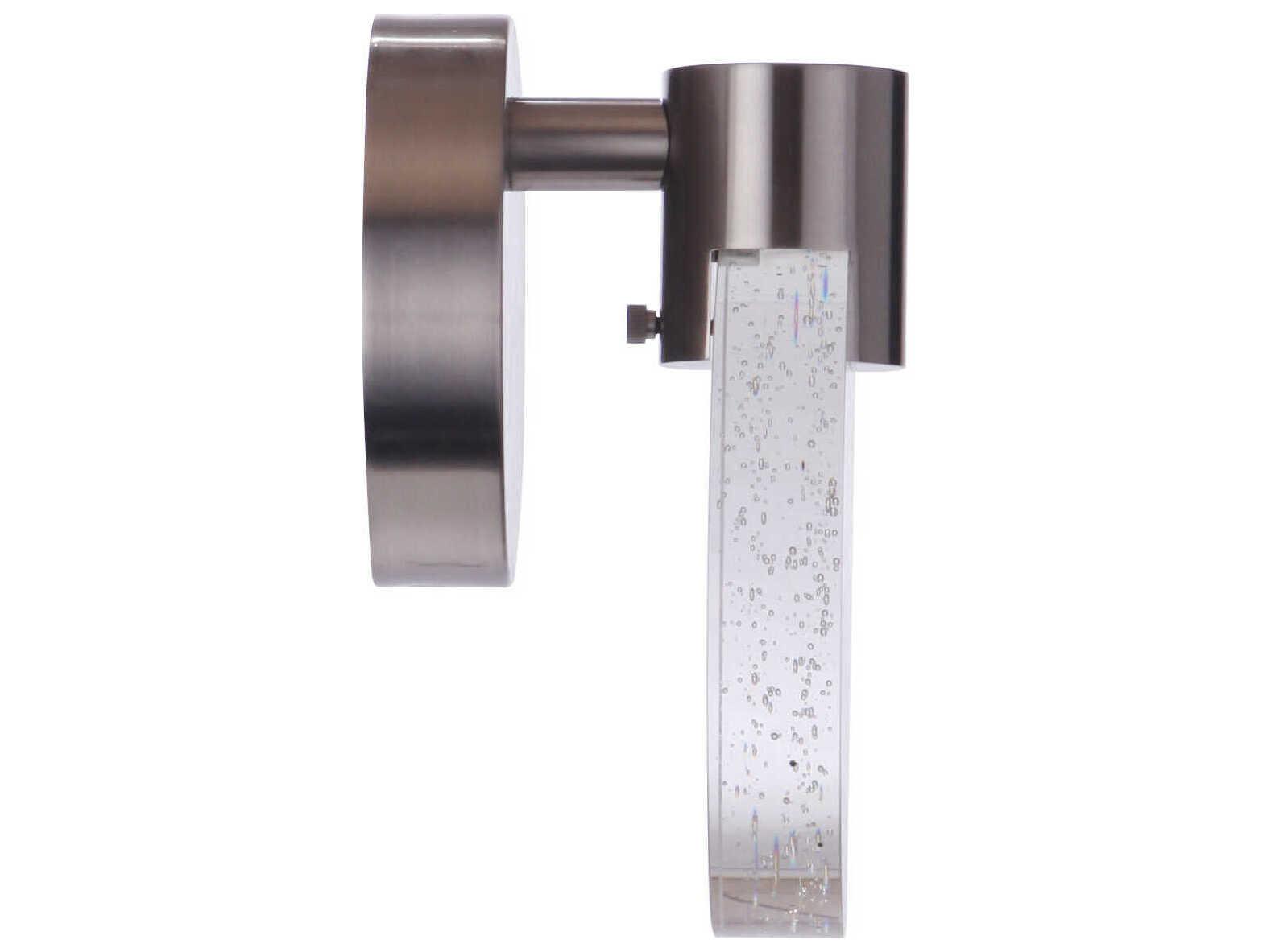 Craftmade Glisten 1-Light Brushed Polished Nickel Glass LED Wall Sconce