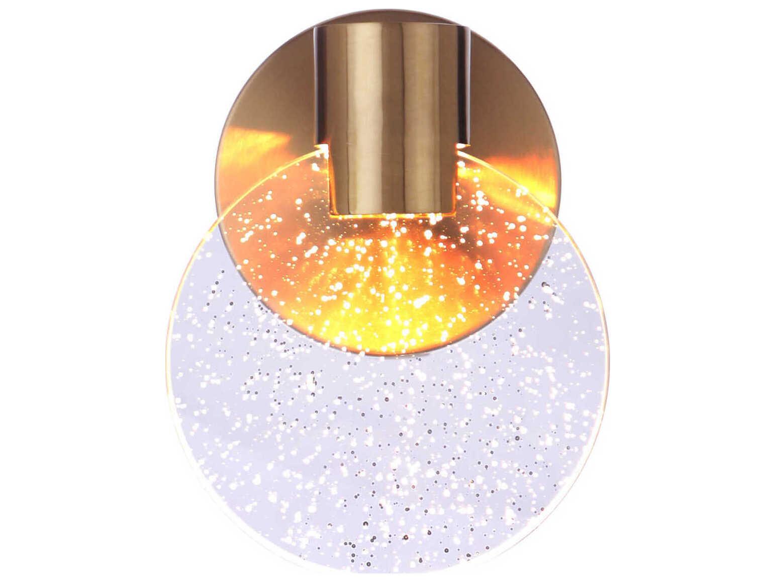 Craftmade Glisten 1-Light Satin Brass Glass LED Wall Sconce