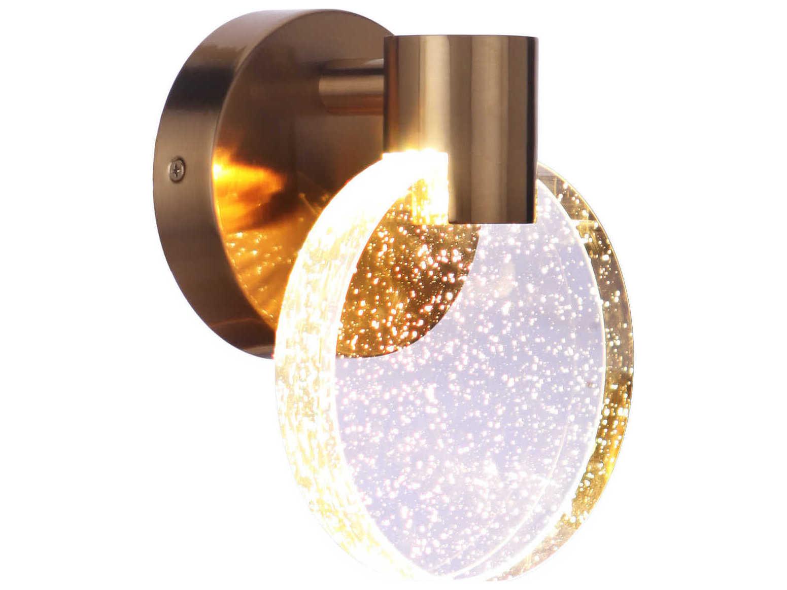 Craftmade Glisten 1-Light Satin Brass Glass LED Wall Sconce