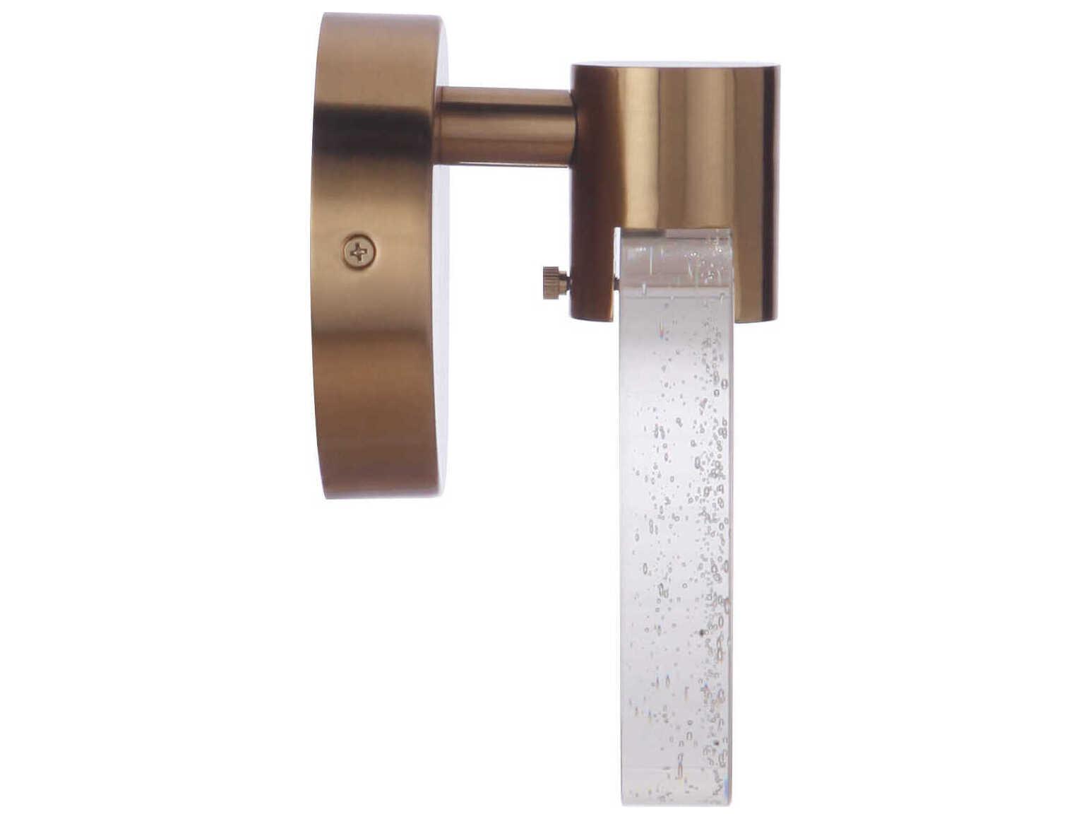 Craftmade Glisten 1-Light Satin Brass Glass LED Wall Sconce