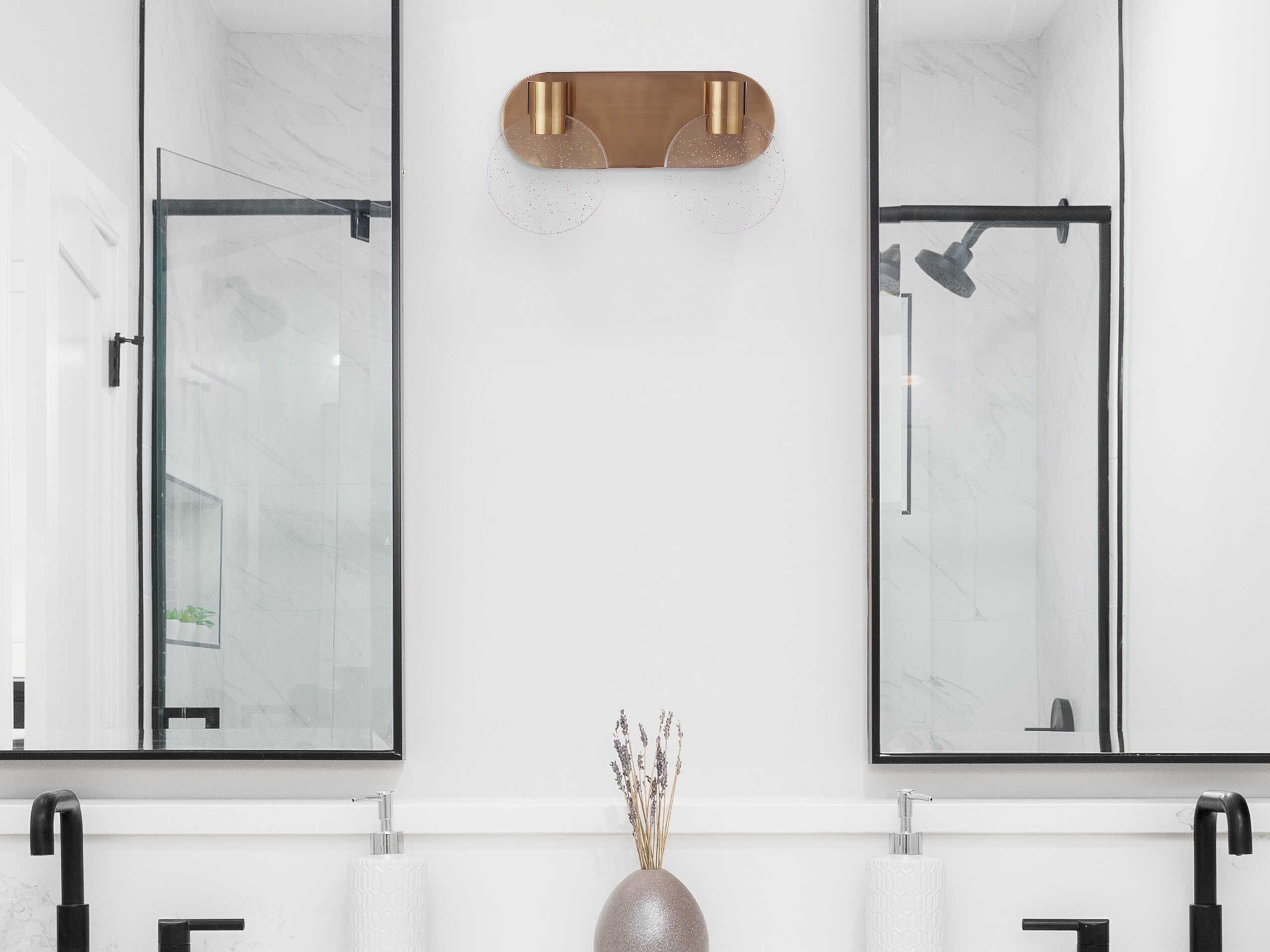 Craftmade Glisten 2-Light Brushed Polished Nickel Glass LED Vanity Light