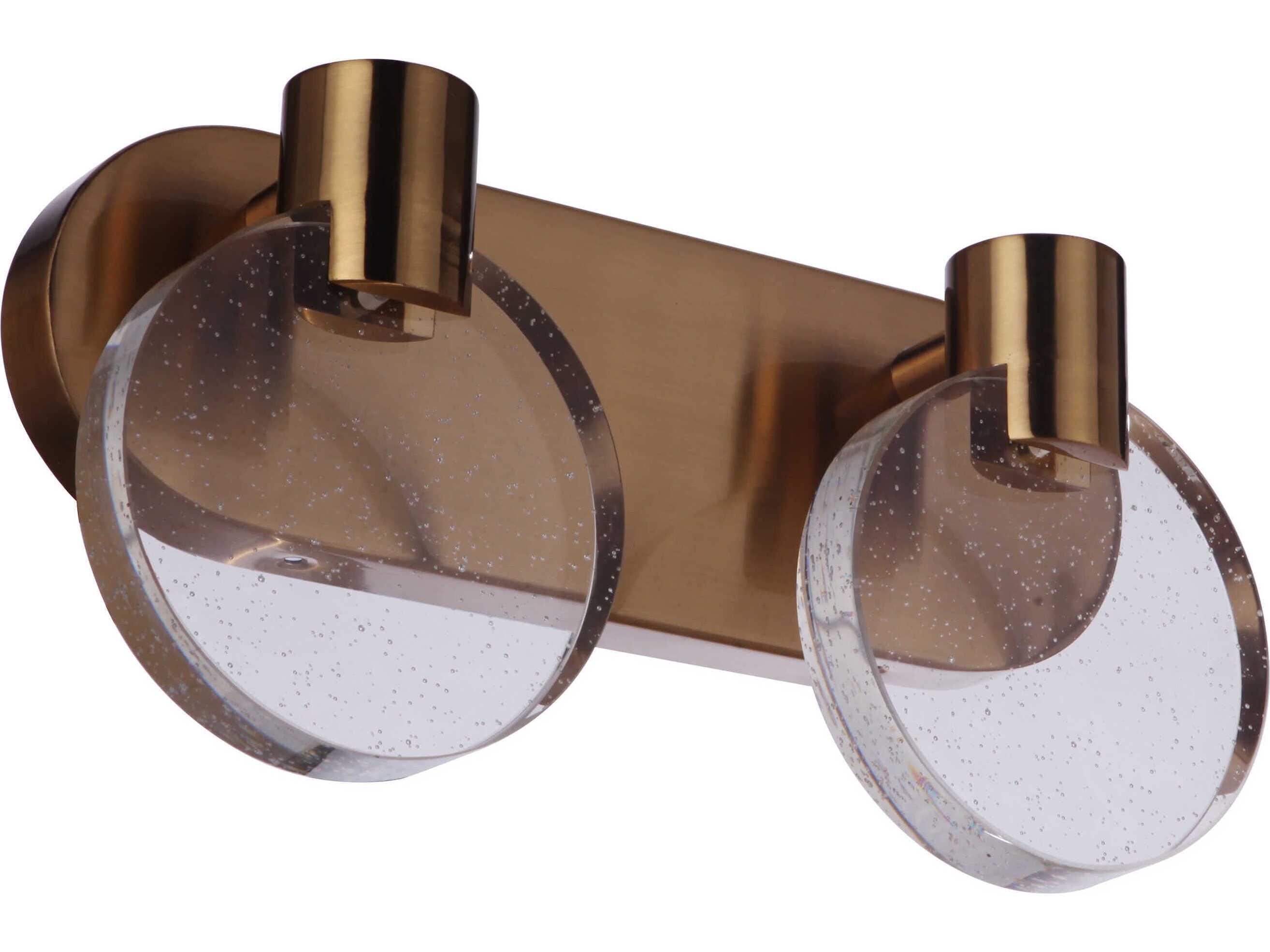 Craftmade Glisten 2-Light Satin Brass Glass LED Vanity Light
