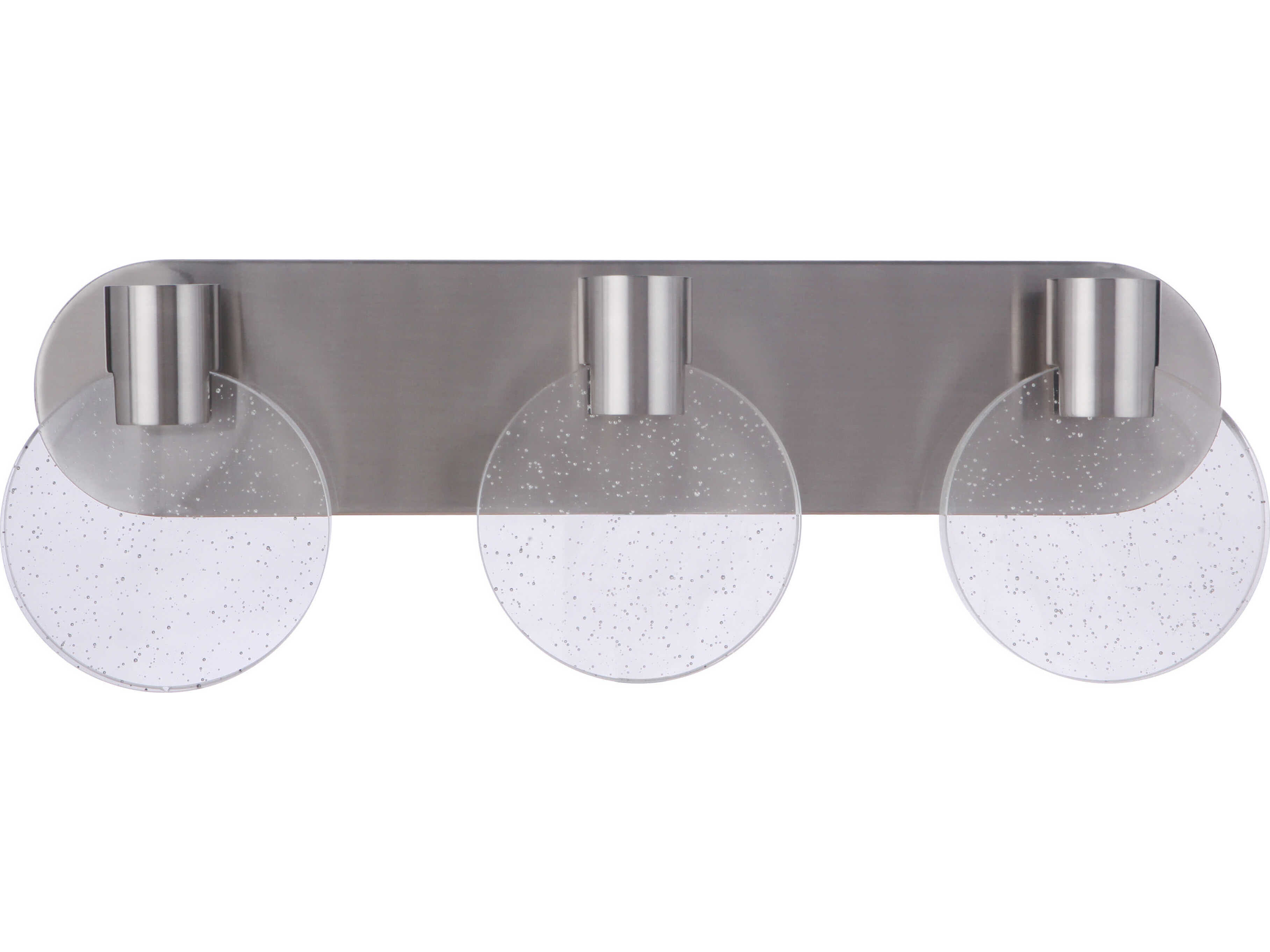 Craftmade Glisten 3-Light Brushed Polished Nickel Glass LED Vanity Light