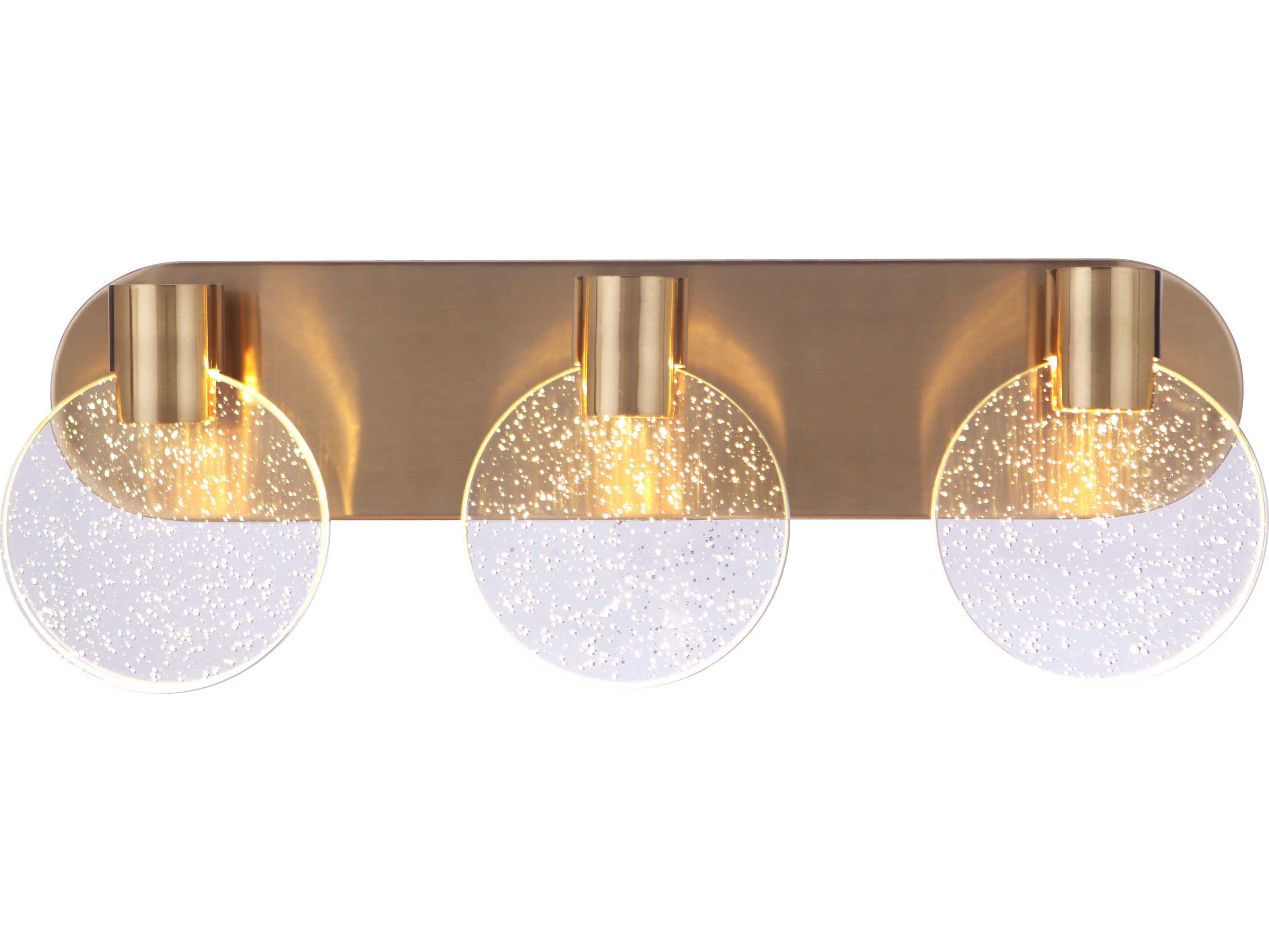 Craftmade Glisten 3-Light Satin Brass Glass LED Vanity Light