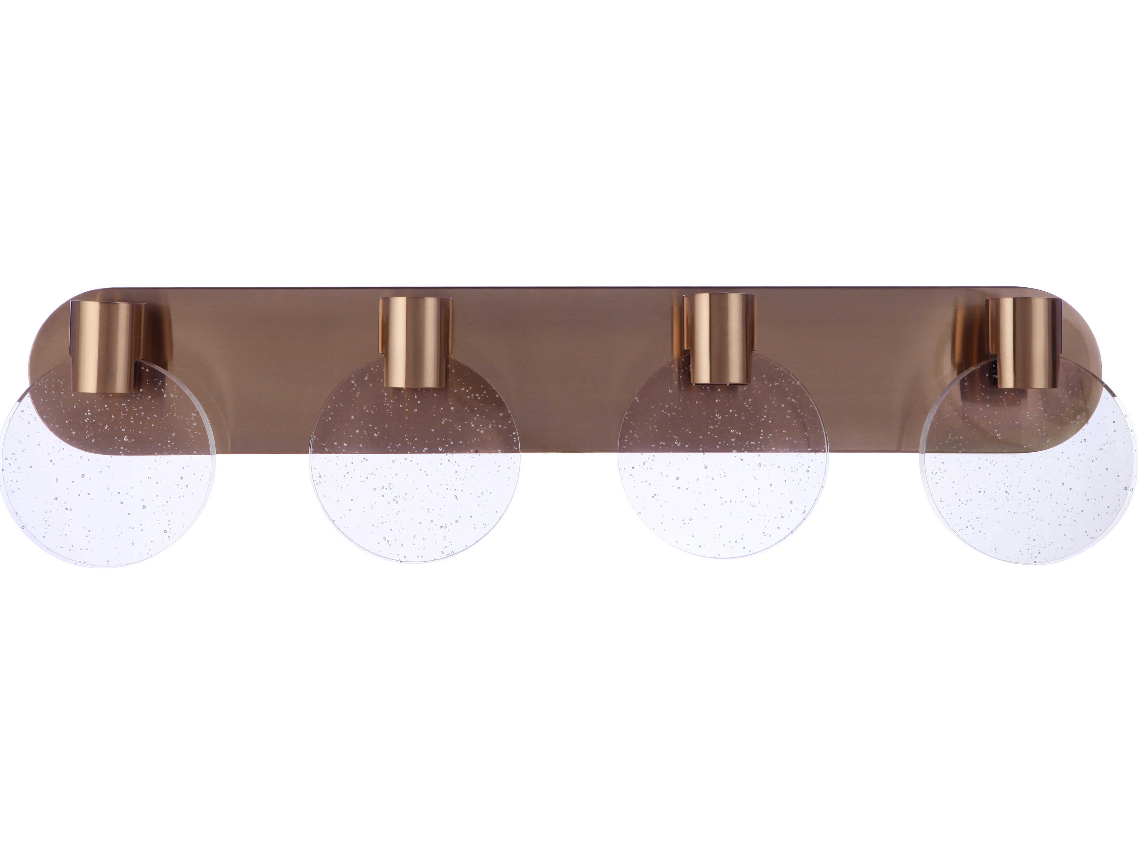 Craftmade Glisten 4-Light Satin Brass Glass LED Vanity Light