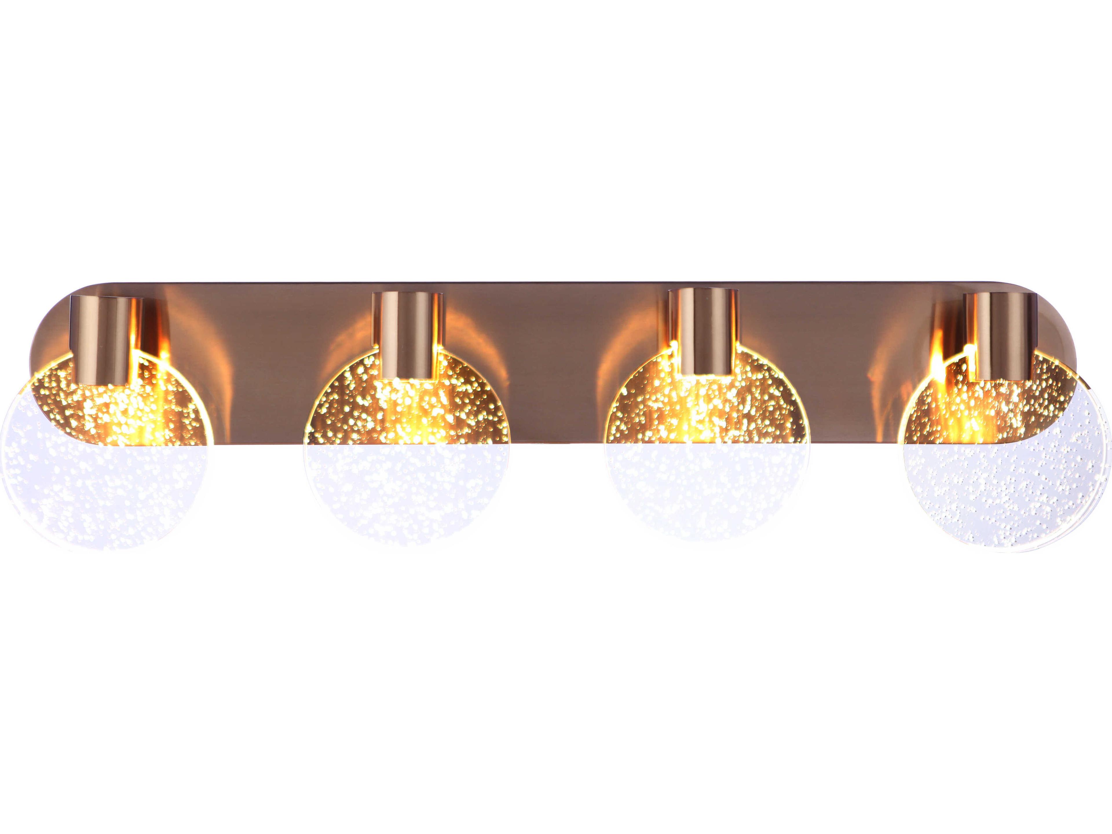 Craftmade Glisten 4-Light Satin Brass Glass LED Vanity Light