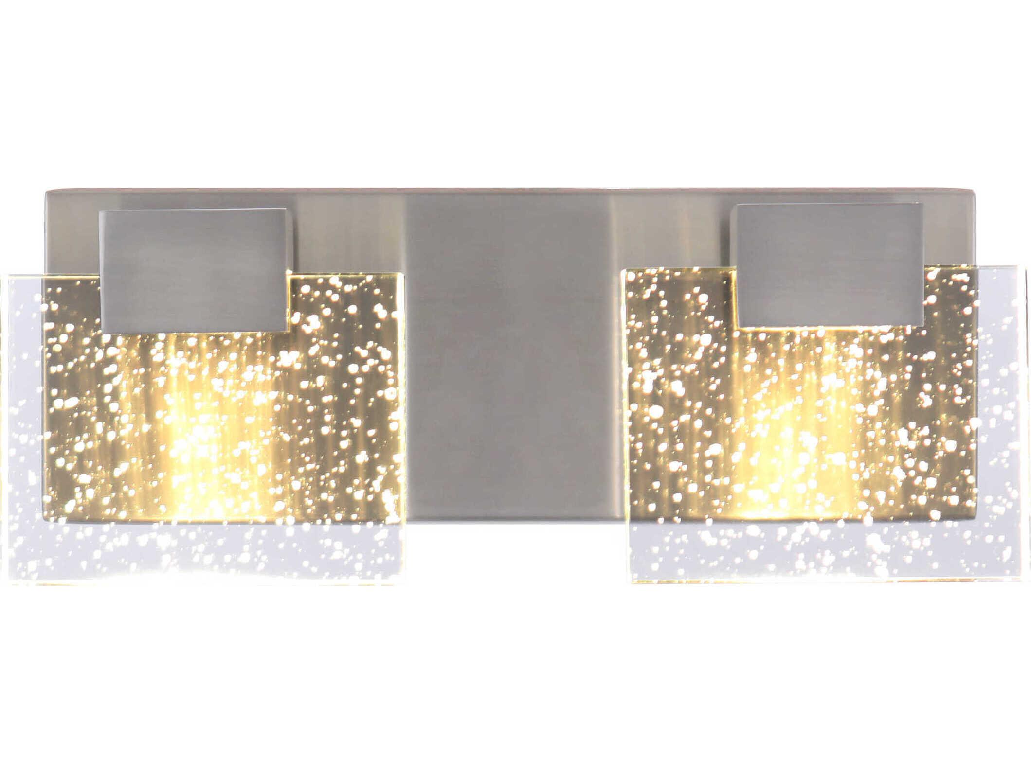 Craftmade Alamere 2-Light Brushed Polished Nickel Glass LED Vanity Light