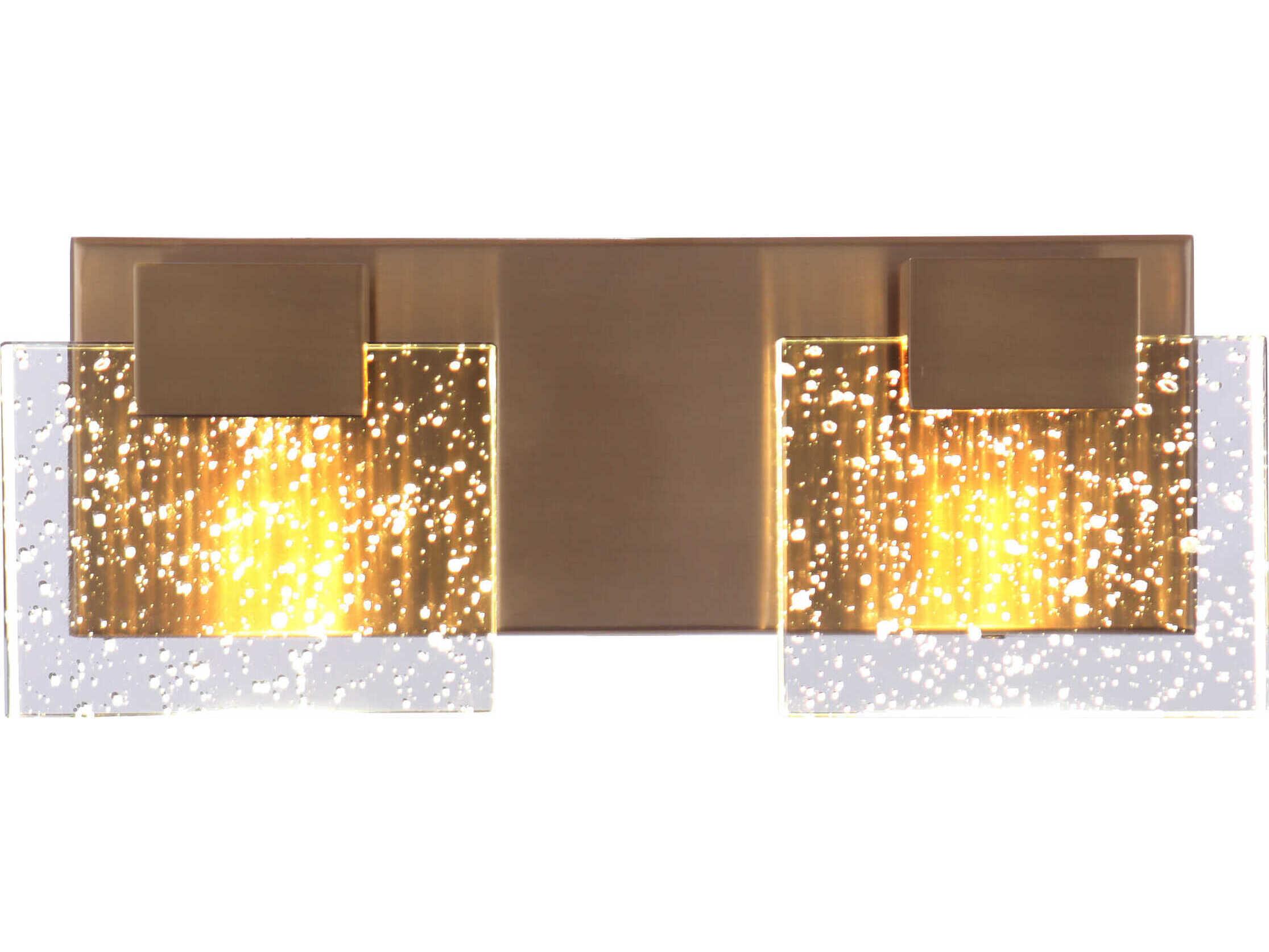 Craftmade Alamere 2-Light Satin Brass Clear Glass LED Vanity Light