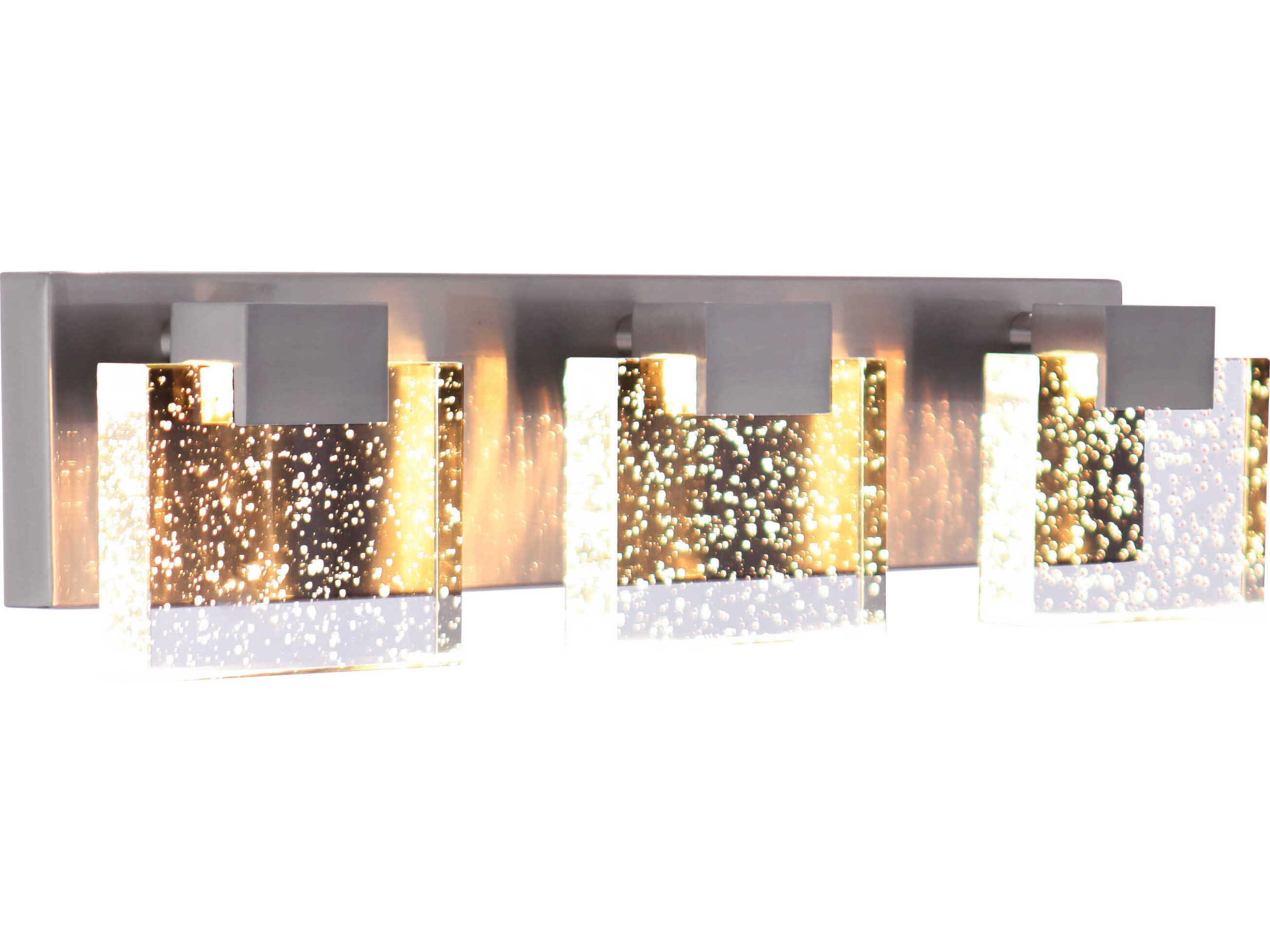 Craftmade Alamere 3-Light Brushed Polished Nickel Glass LED Vanity Light