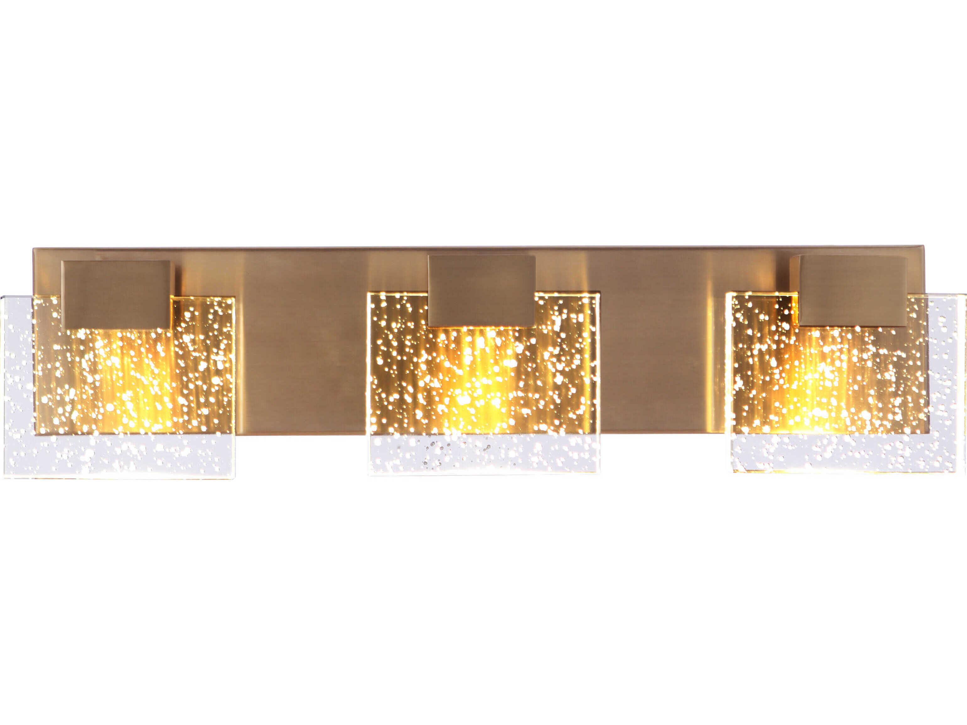 Craftmade Alamere 3-Light Satin Brass Glass LED Vanity Light