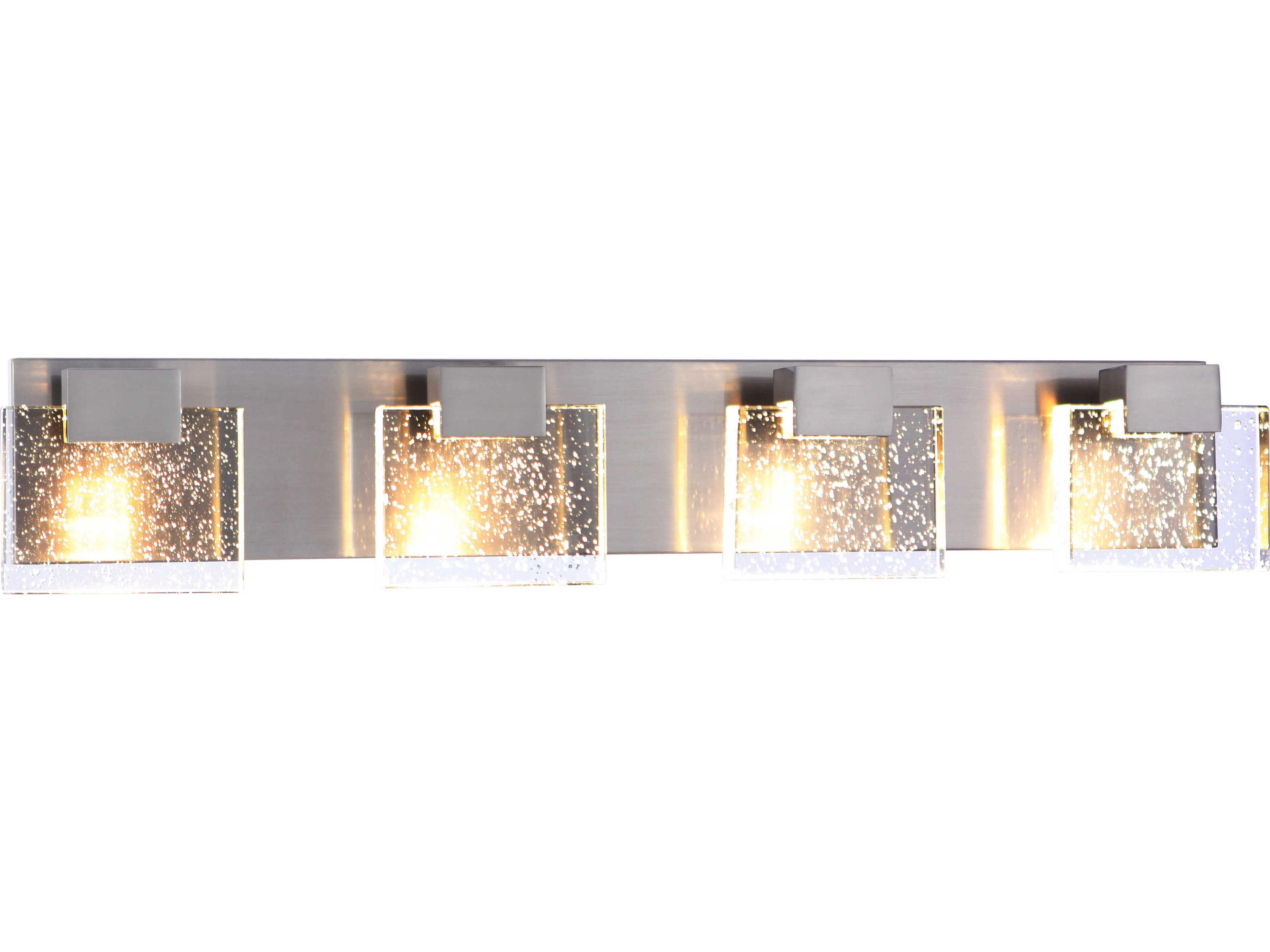 Craftmade Alamere 4-Light Brushed Polished Nickel Glass LED Vanity Light