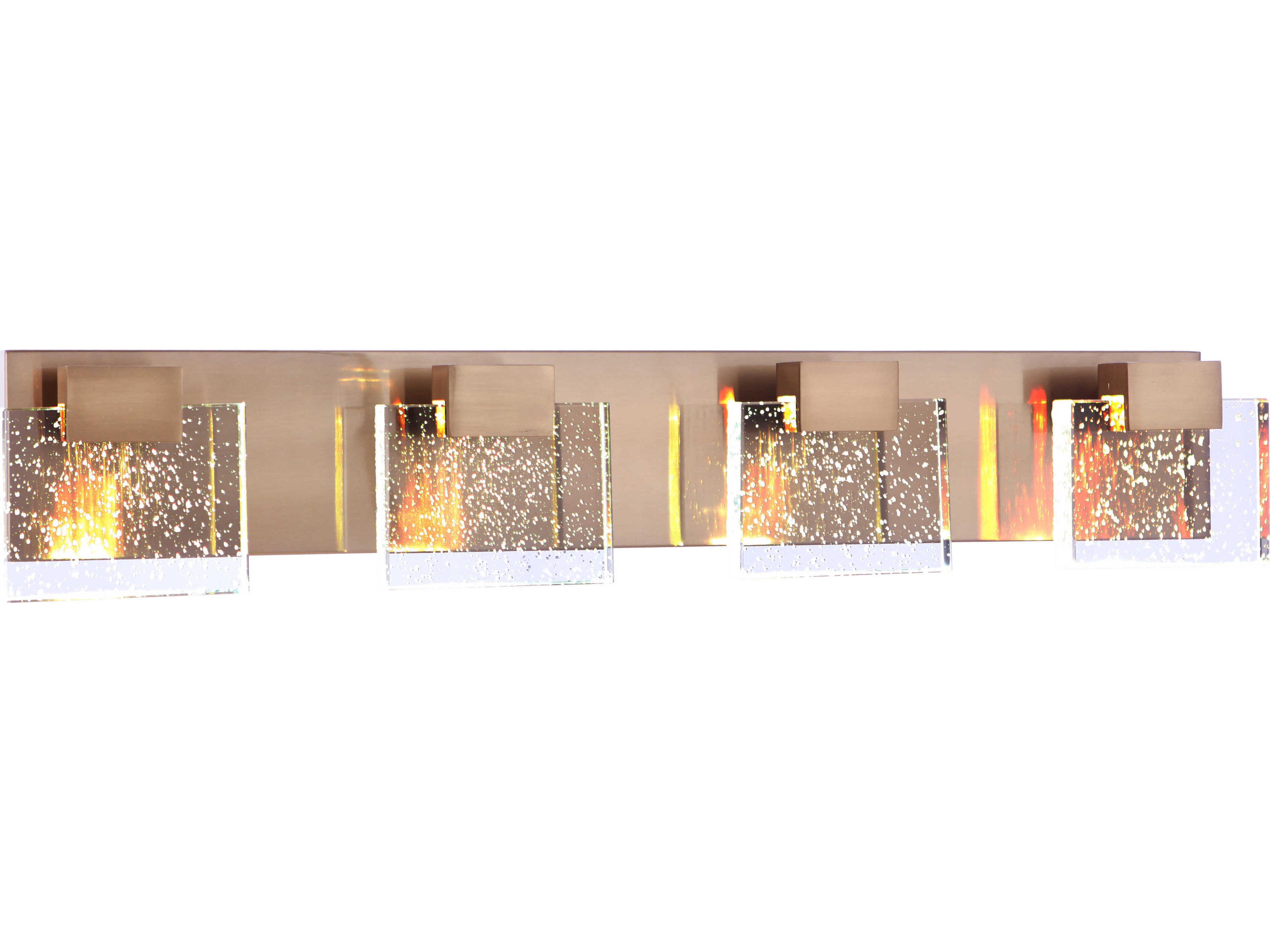 Craftmade Alamere 4-Light Satin Brass Glass LED Vanity Light