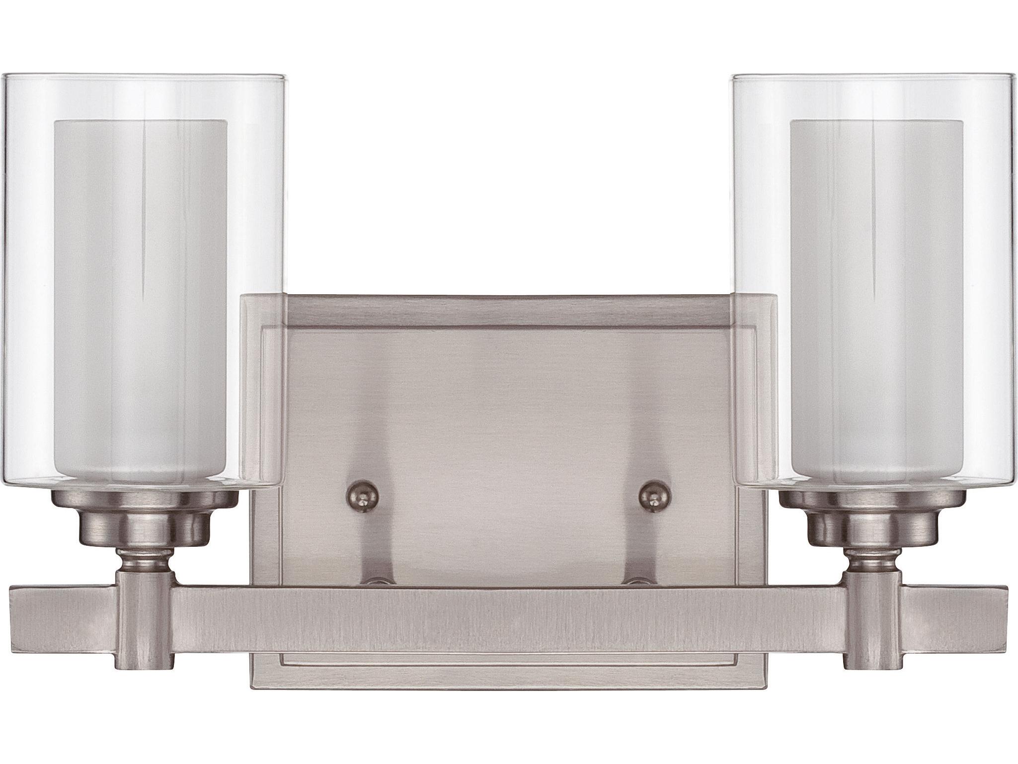 Craftmade Celeste 2-Light Brushed Polished Nickel Glass Vanity Light