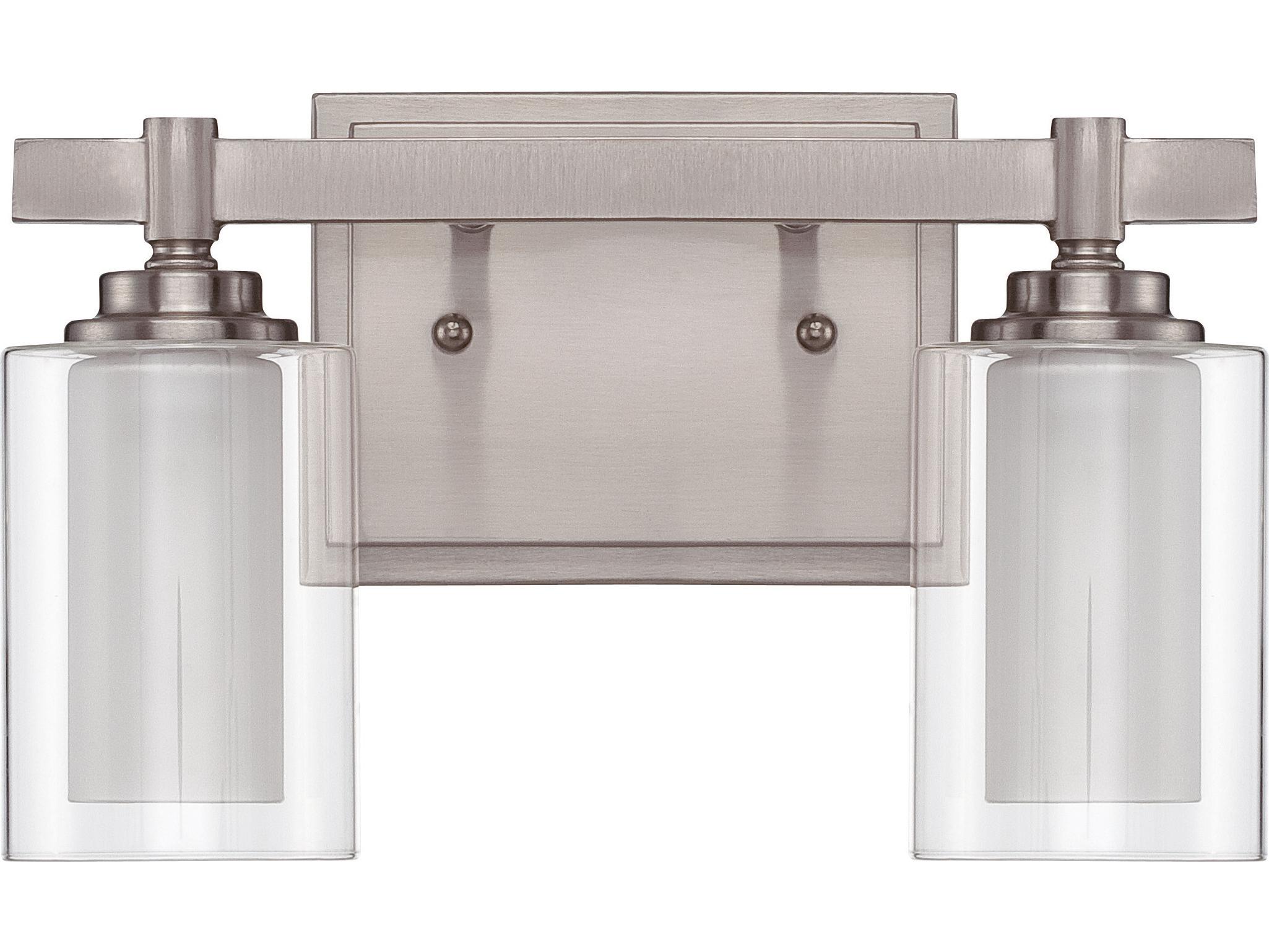 Craftmade Celeste 2-Light Brushed Polished Nickel Glass Vanity Light
