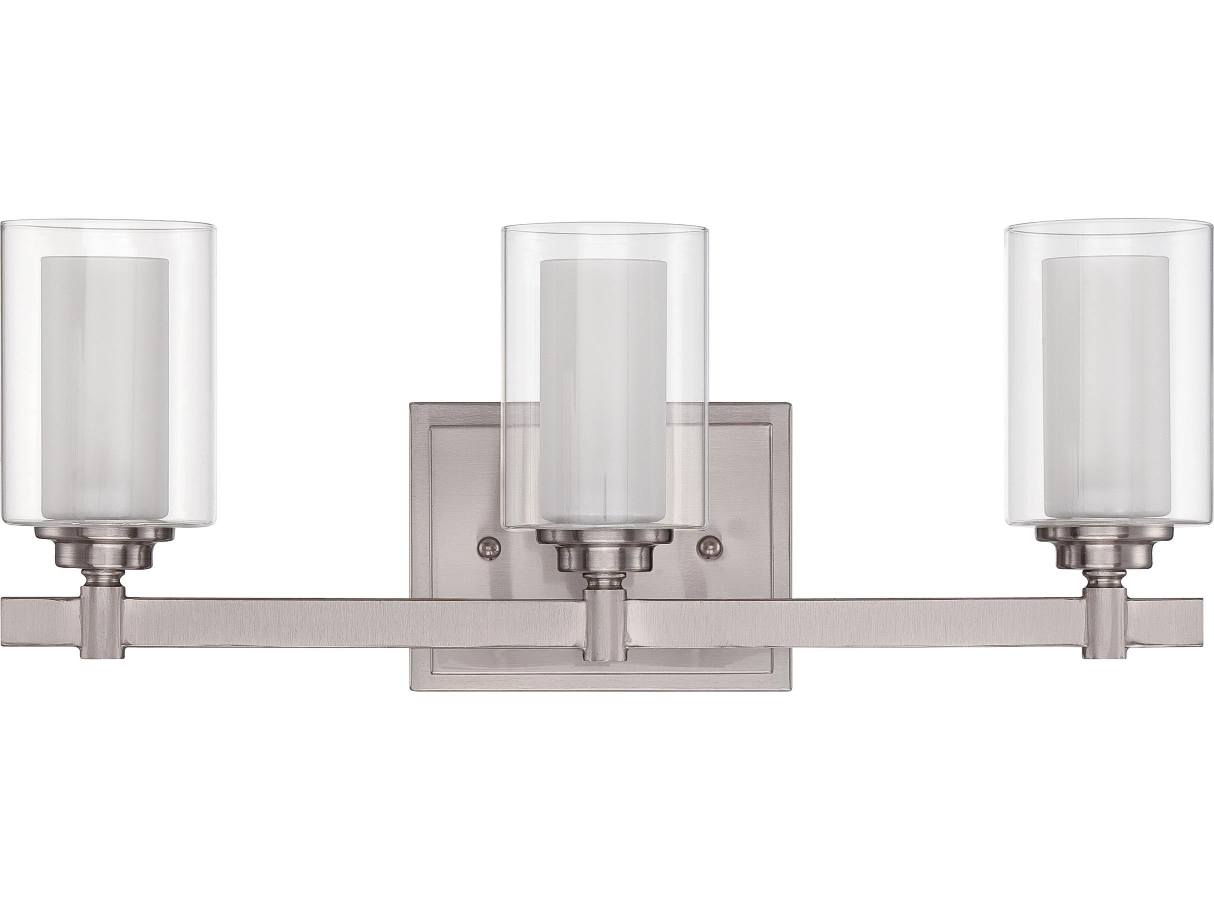 Craftmade Celeste 3-Light Brushed Polished Nickel Glass Vanity Light
