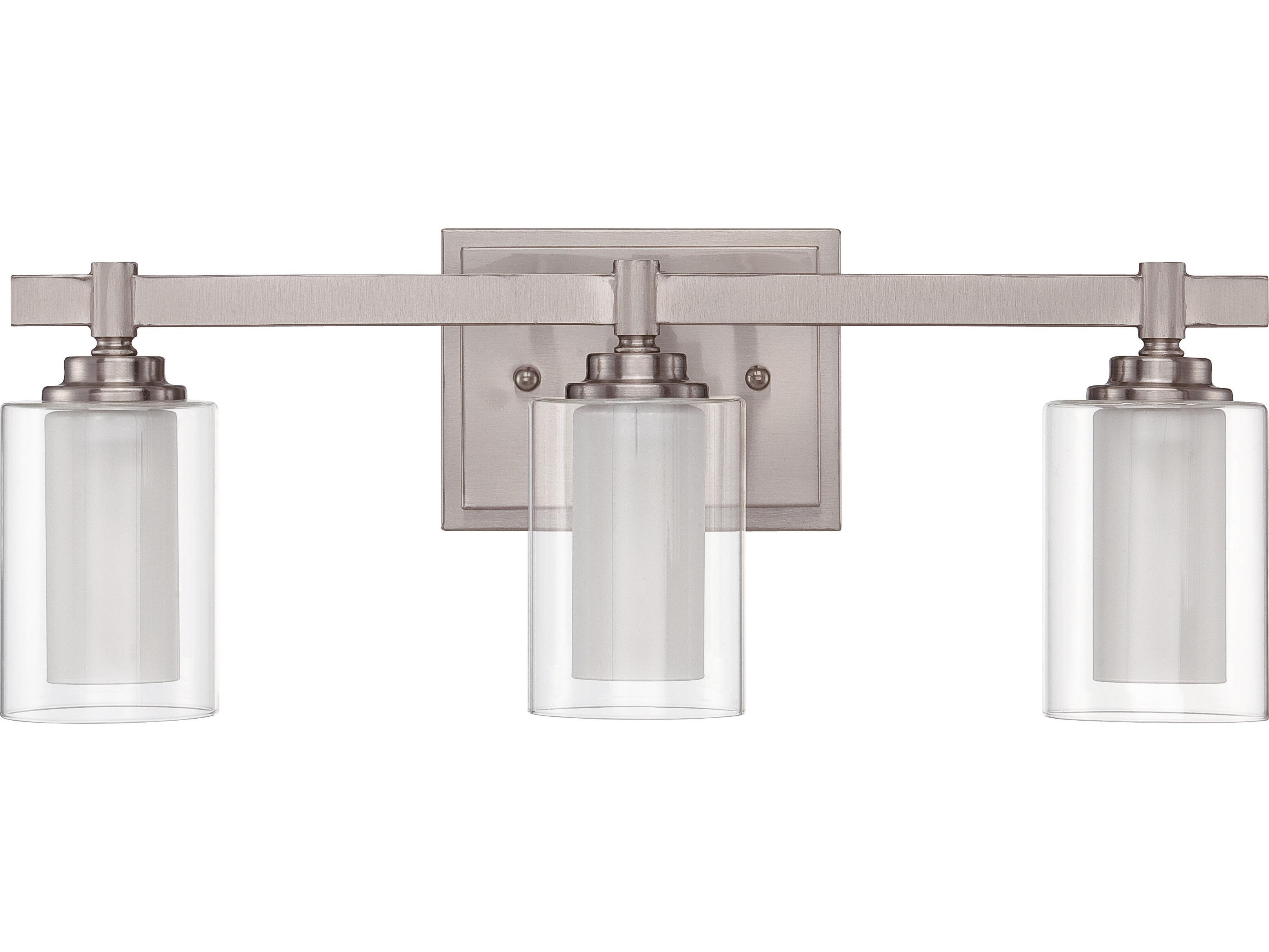 Craftmade Celeste 3-Light Brushed Polished Nickel Glass Vanity Light