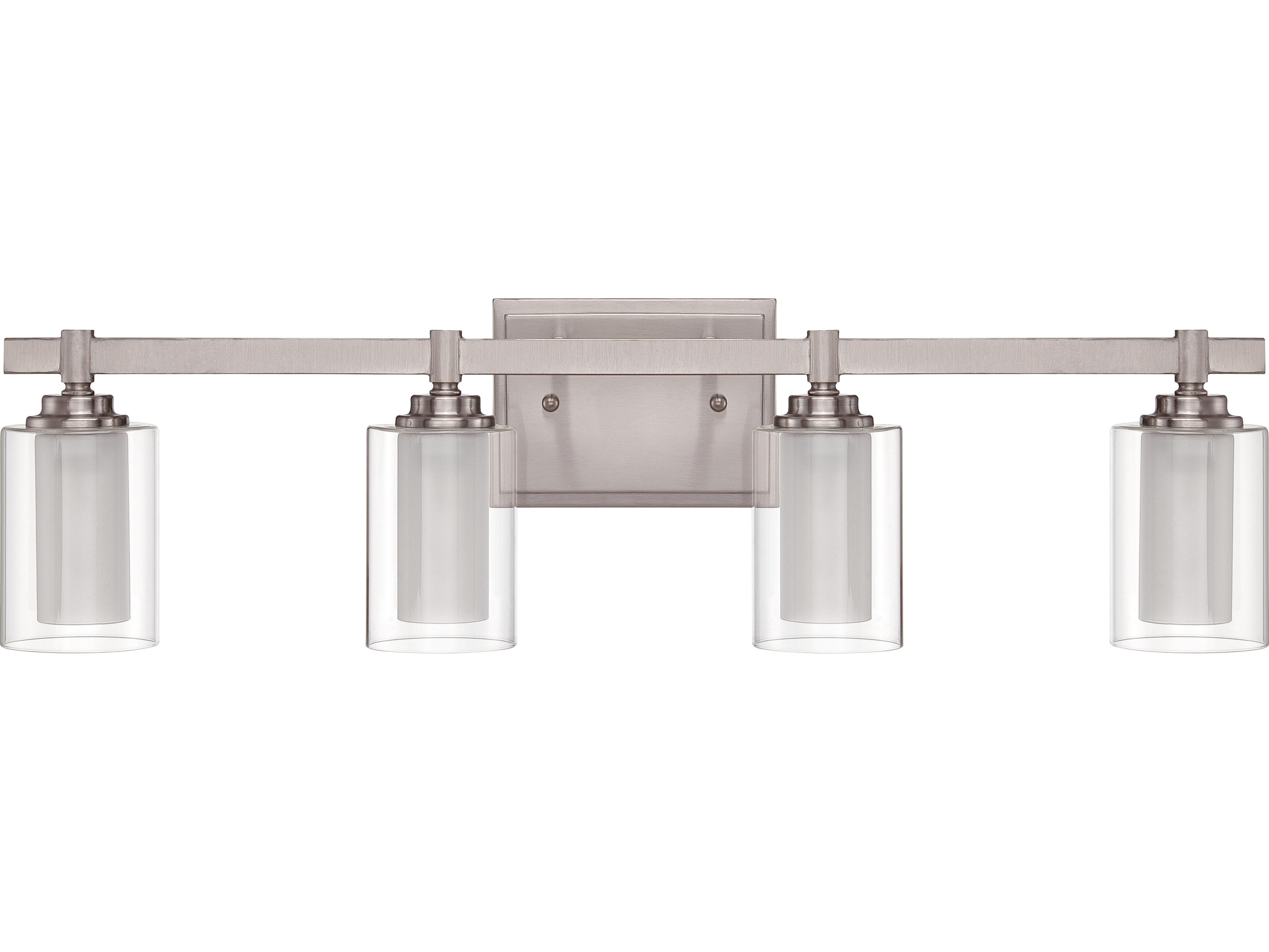 Craftmade Celeste 4-Light Brushed Polished Nickel Glass Vanity Light