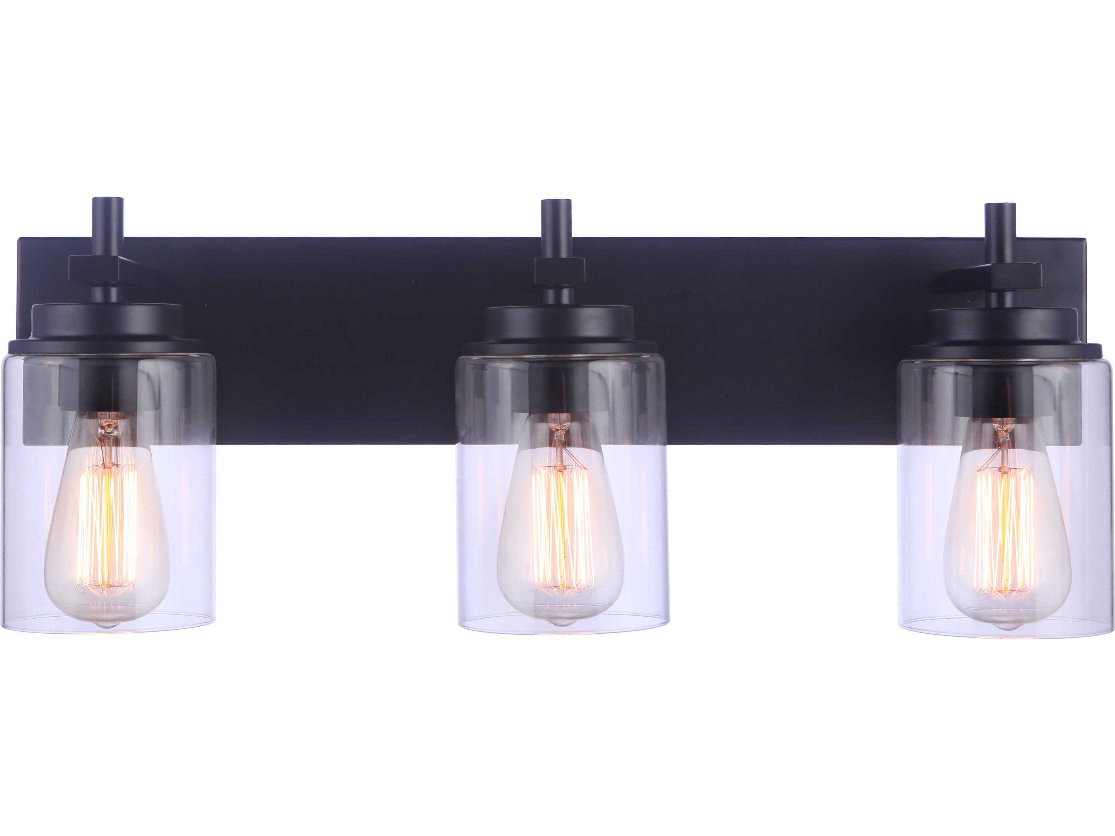 Craftmade Reeves 3-Light Flat Black Vanity Light