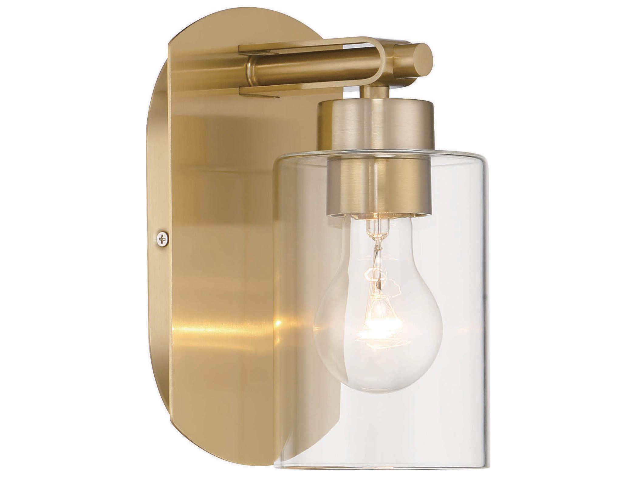 Craftmade Hendrix 1-Light Satin Brass Black Wall Sconce