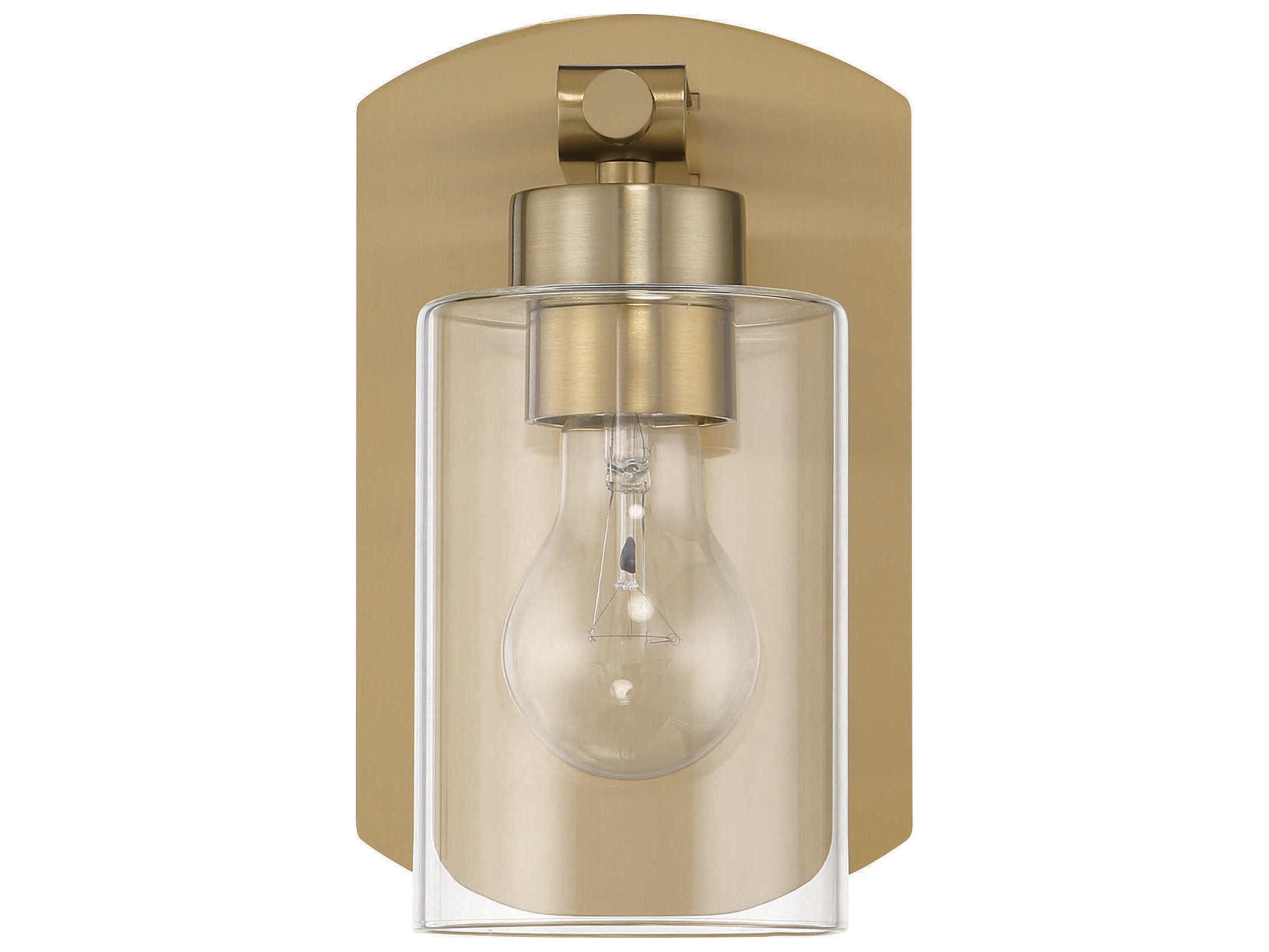 Craftmade Hendrix 1-Light Satin Brass Black Wall Sconce