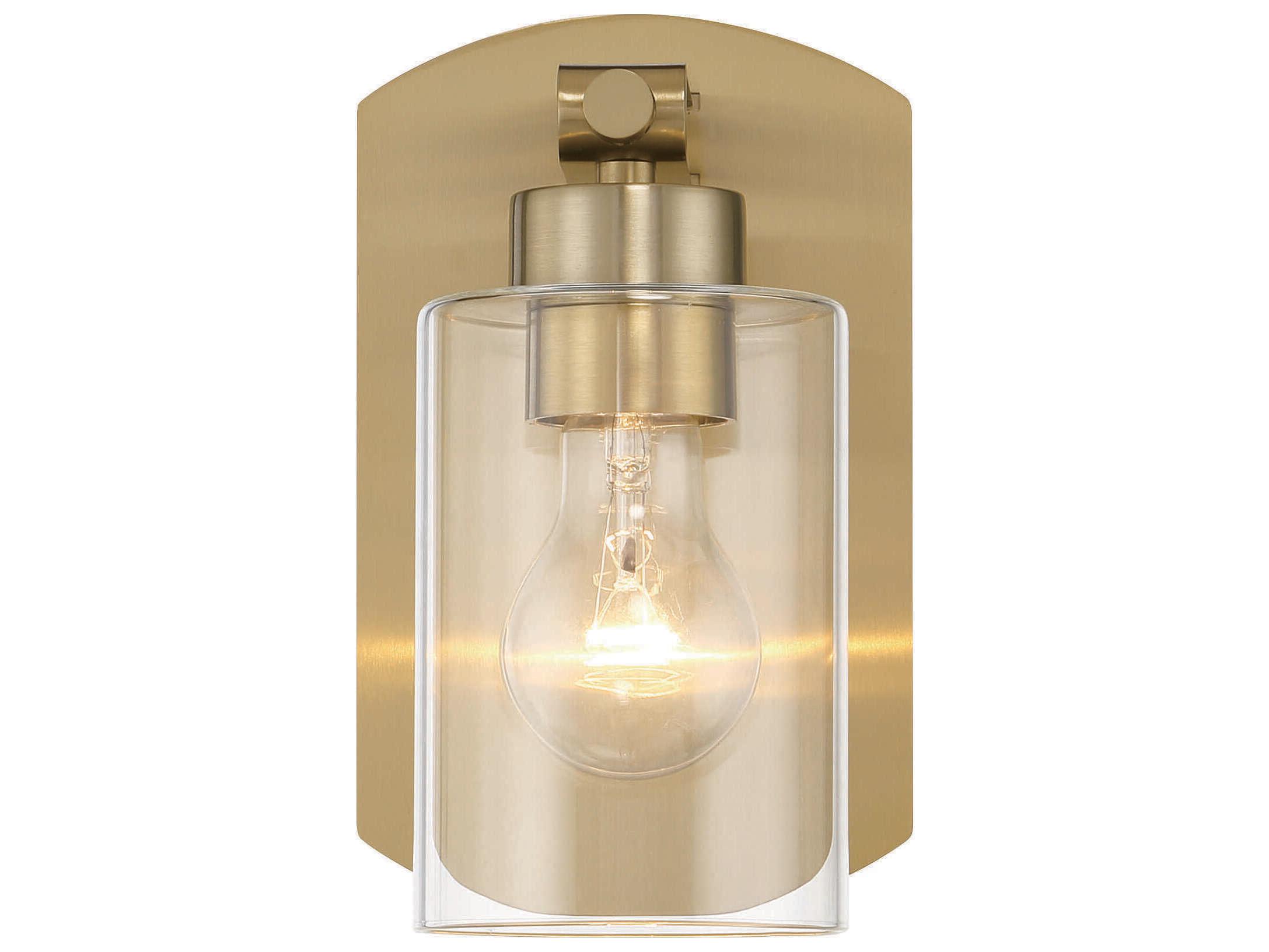 Craftmade Hendrix 1-Light Satin Brass Black Wall Sconce