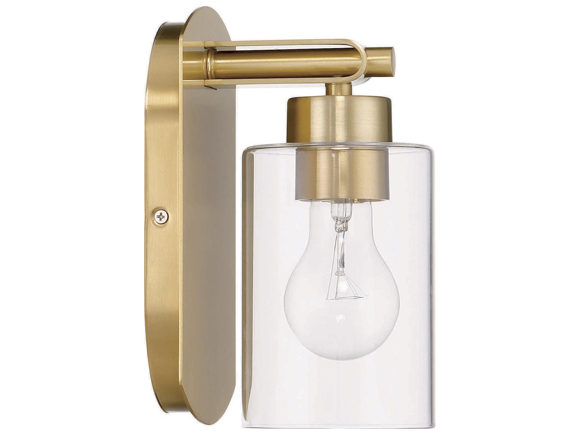 Craftmade Hendrix 1-Light Satin Brass Black Wall Sconce