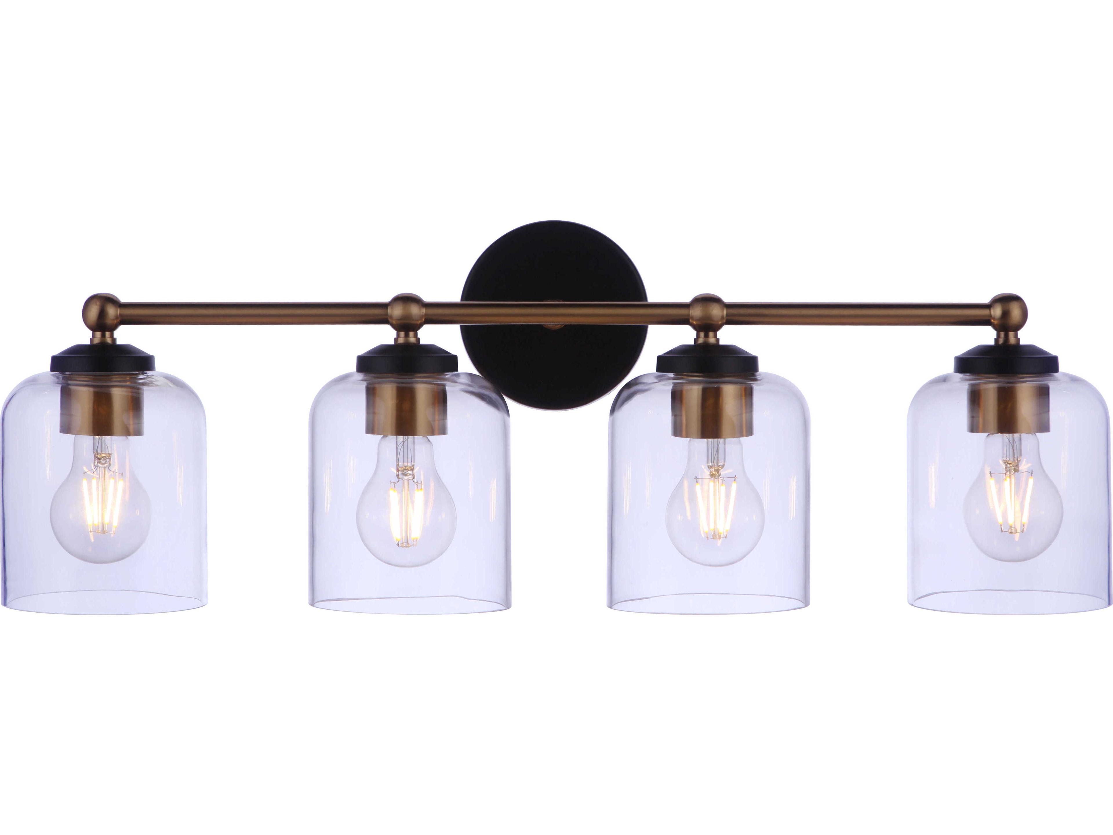 Craftmade Coppa 4-Light Flat Black Satin Brass Vanity Light