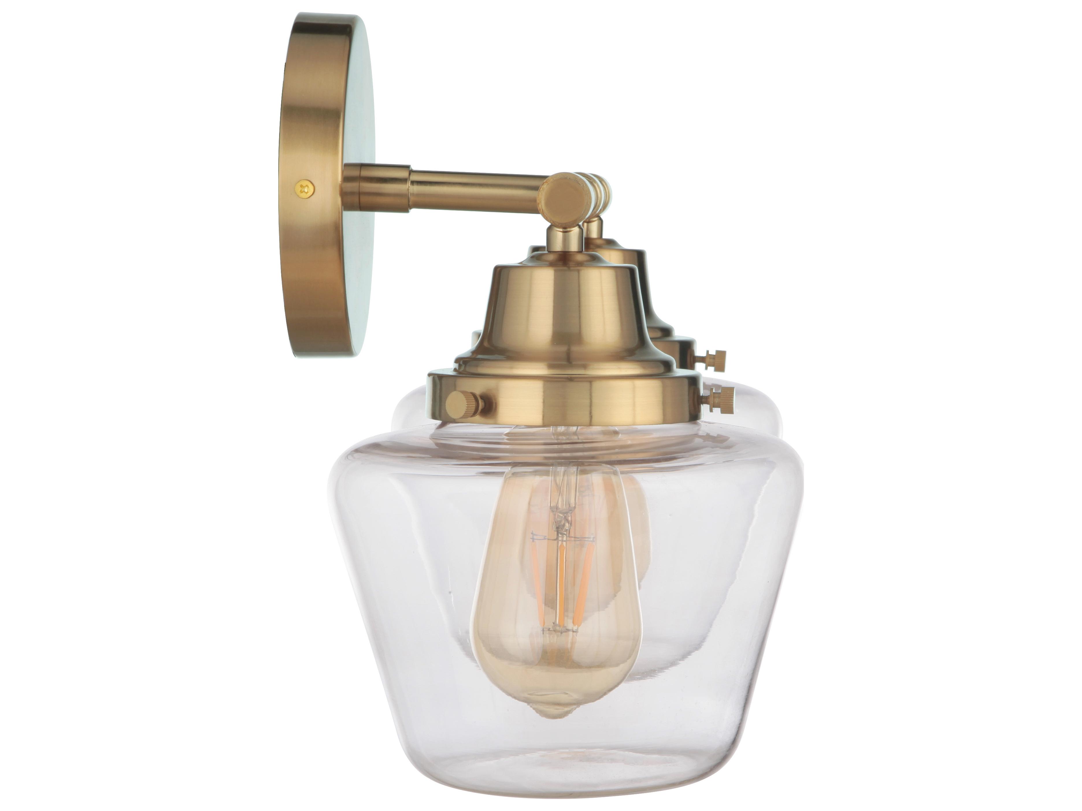 Craftmade Essex 2-Light Satin Brass Glass Vanity Light