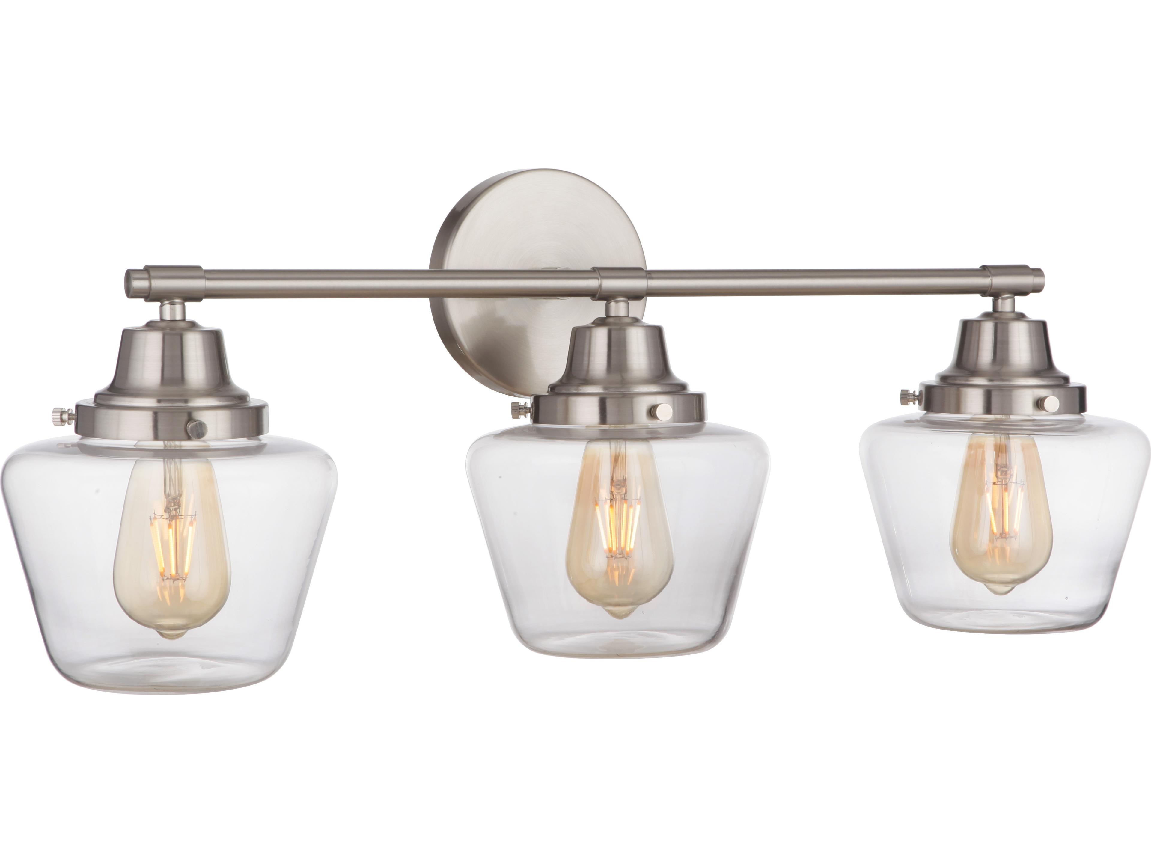 Craftmade Essex 3-Light Brushed Polished Nickel Glass Vanity Light