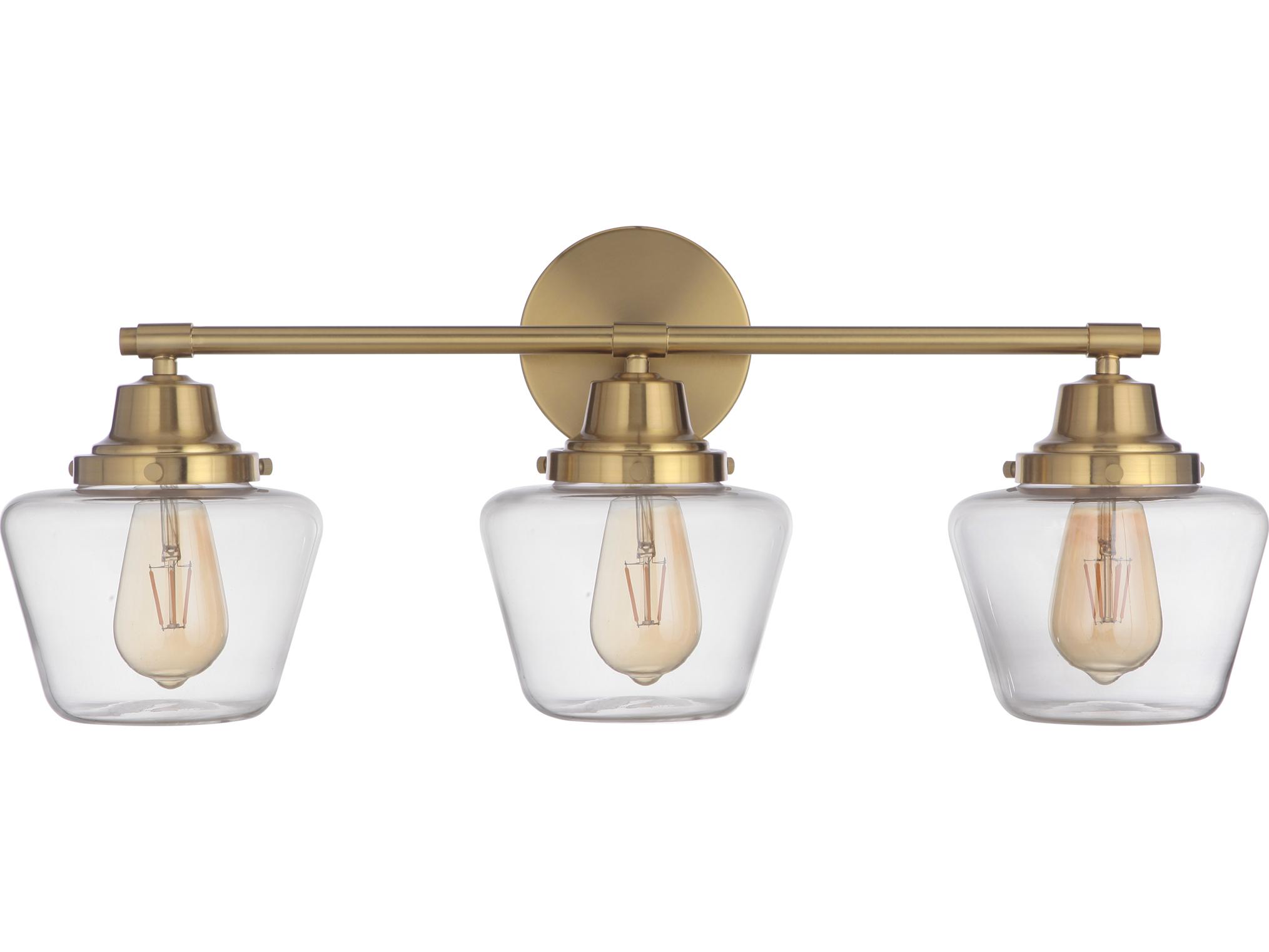 Craftmade Essex 3-Light Satin Brass Glass Vanity Light