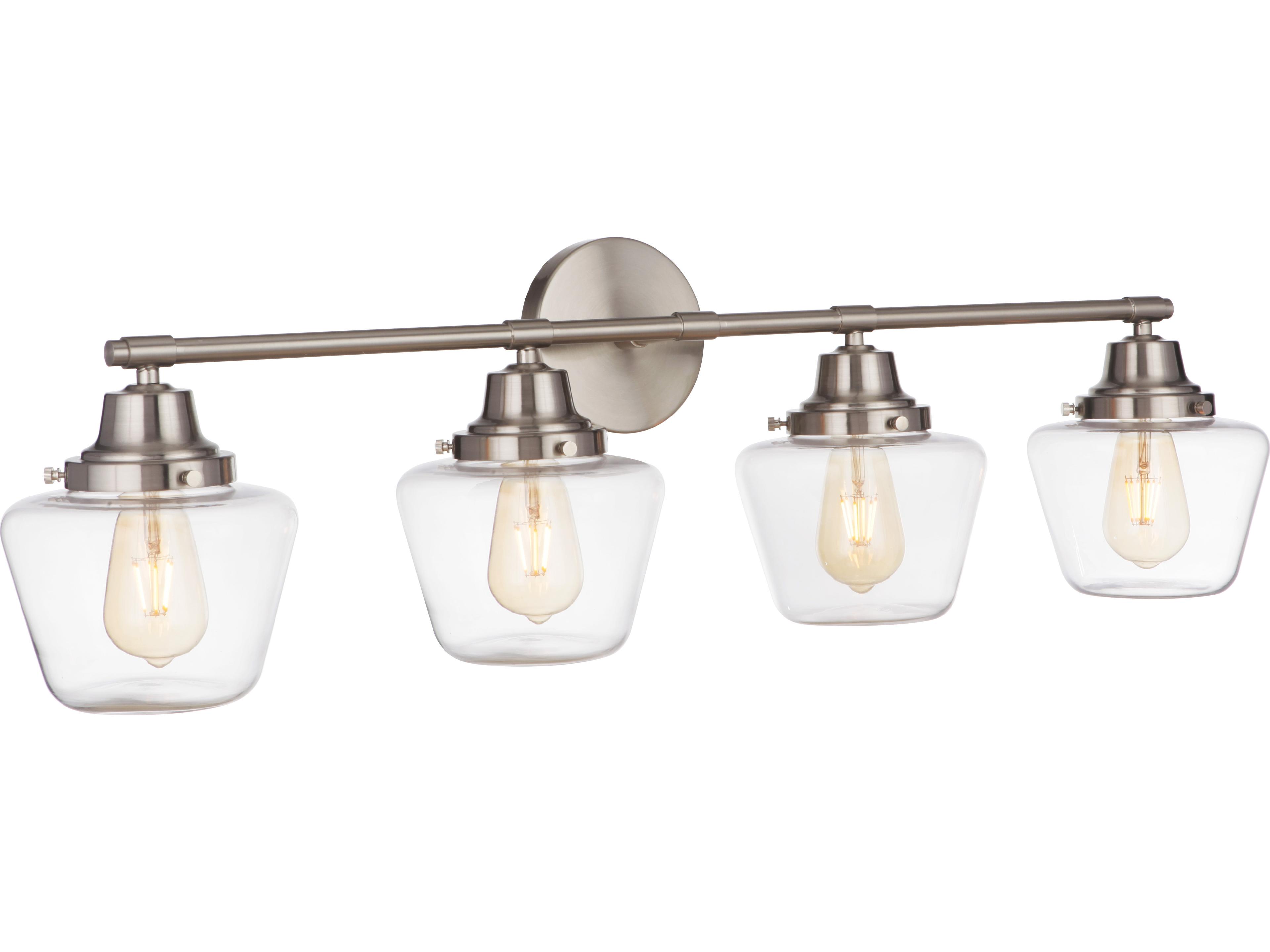 Craftmade Essex 4-Light Brushed Polished Nickel Glass Vanity Light
