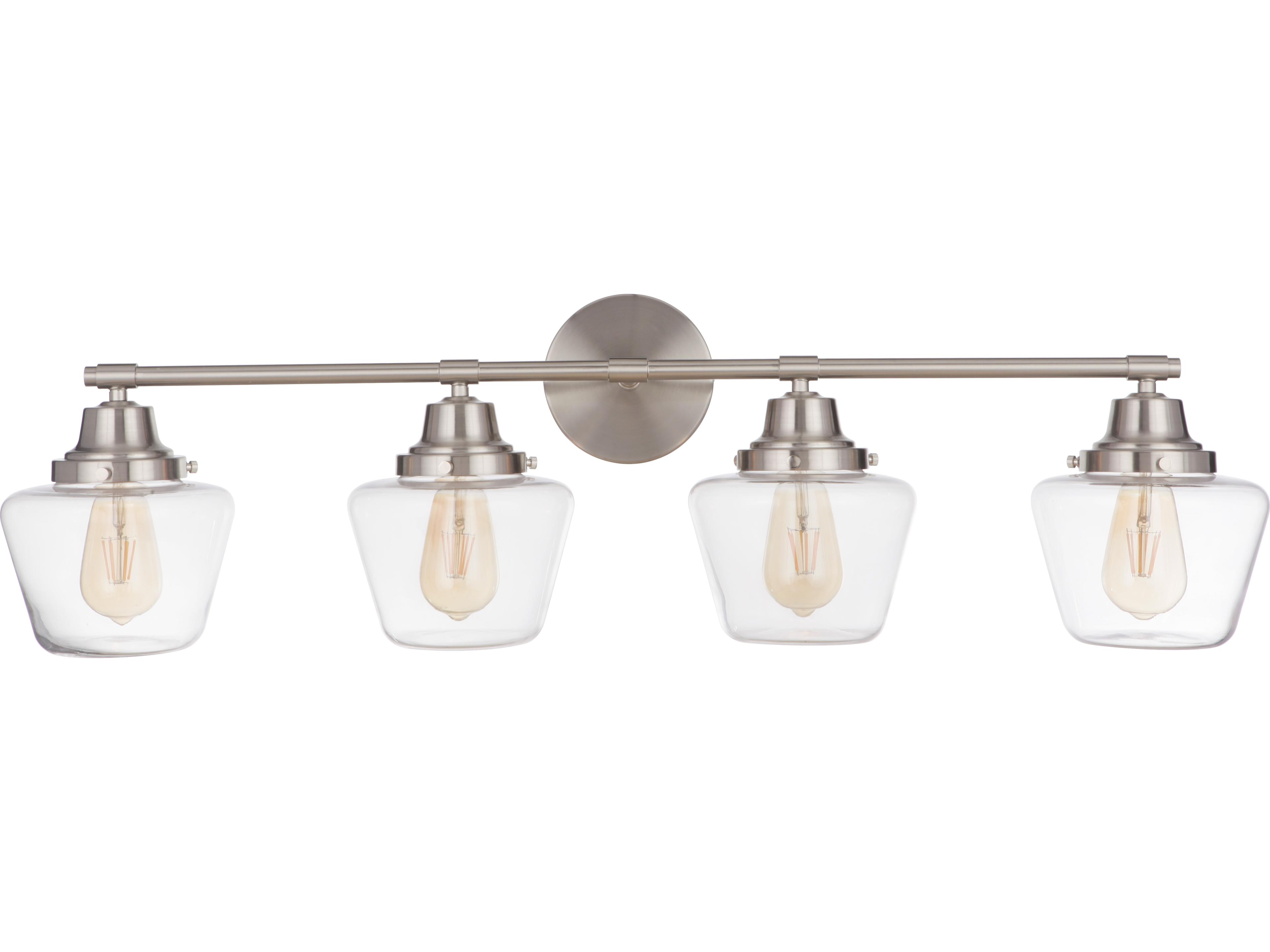 Craftmade Essex 4-Light Brushed Polished Nickel Glass Vanity Light