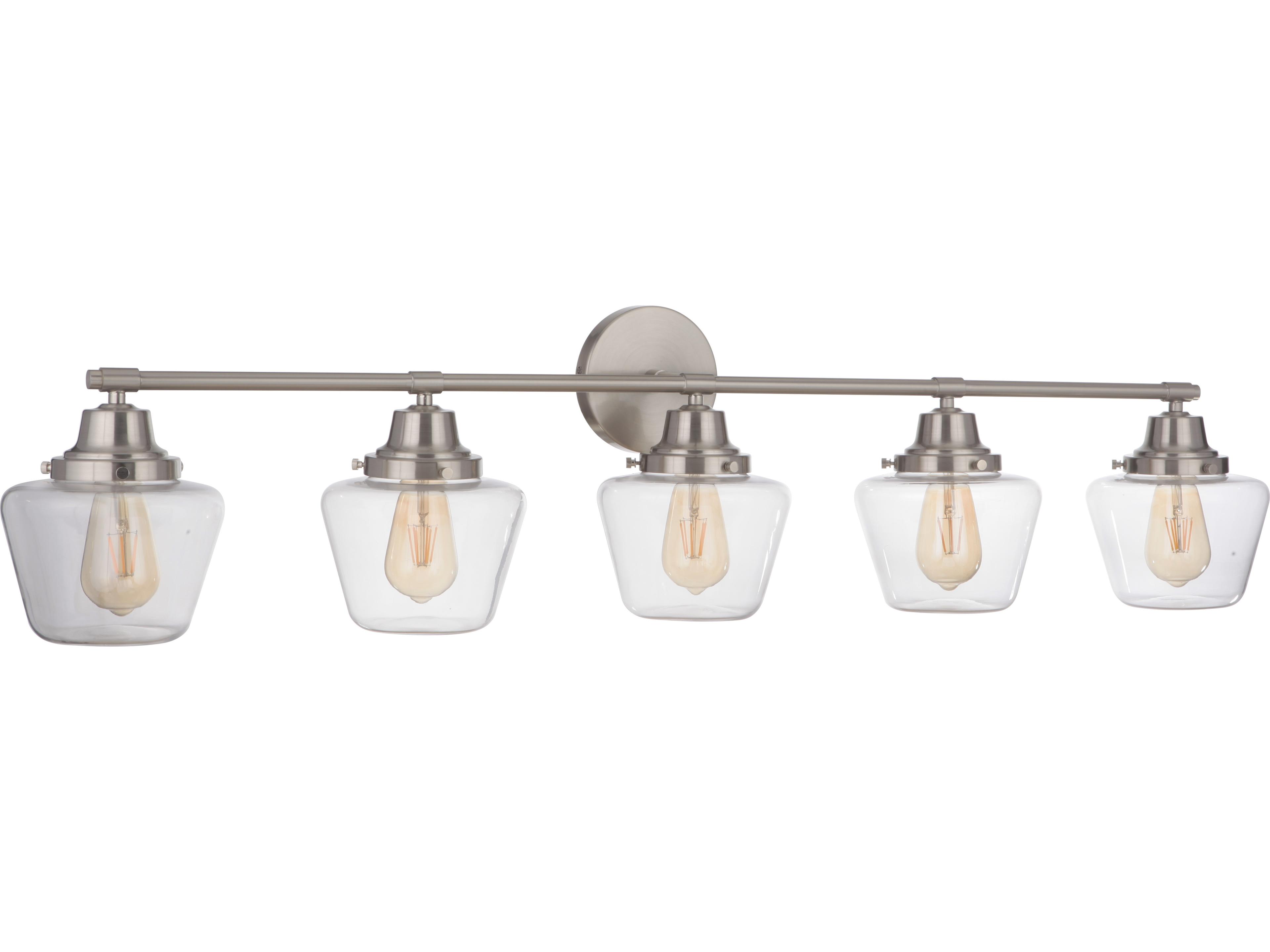 Craftmade Essex 5-Light Brushed Polished Nickel Glass Vanity Light