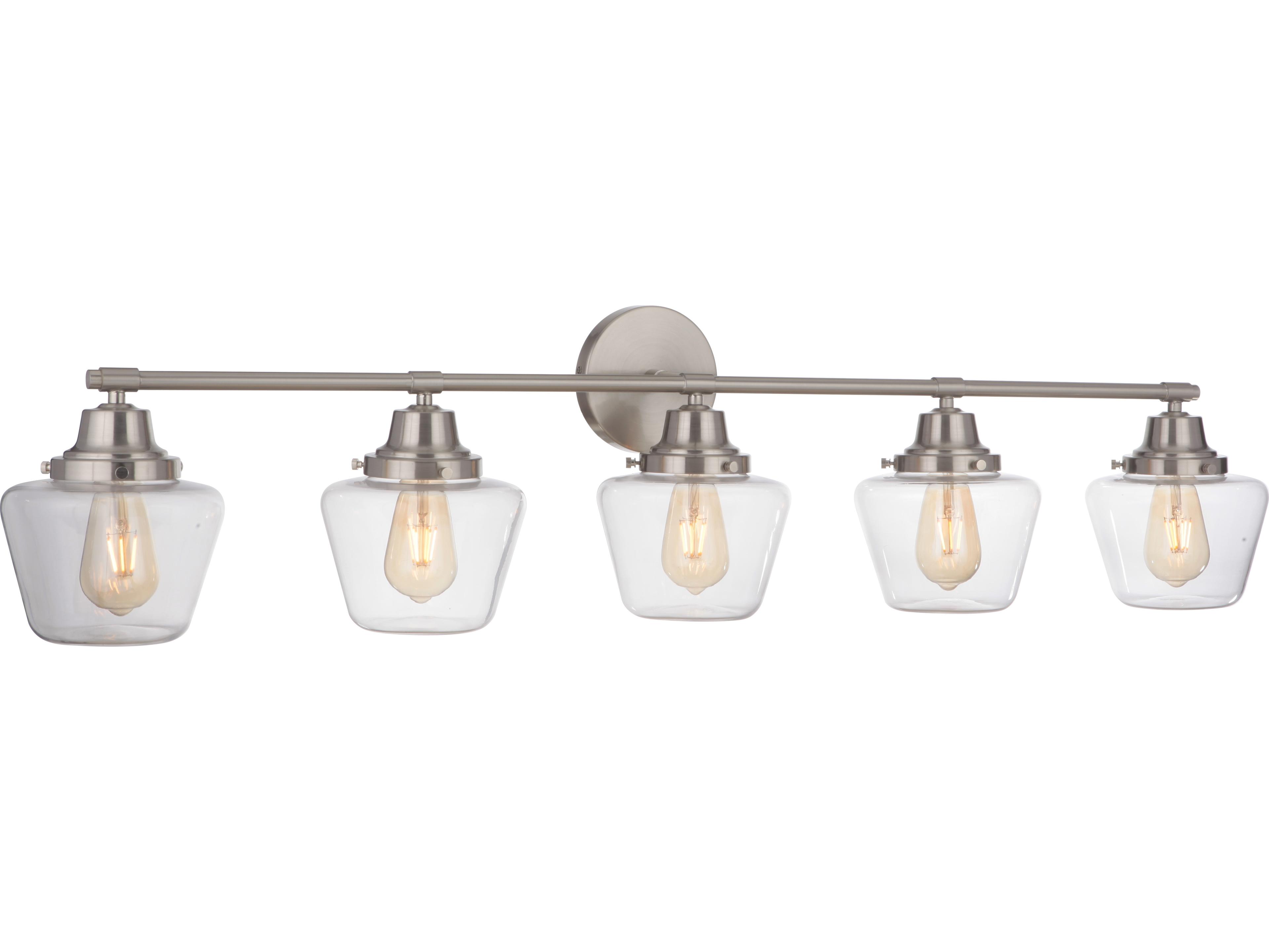 Craftmade Essex 5-Light Brushed Polished Nickel Glass Vanity Light