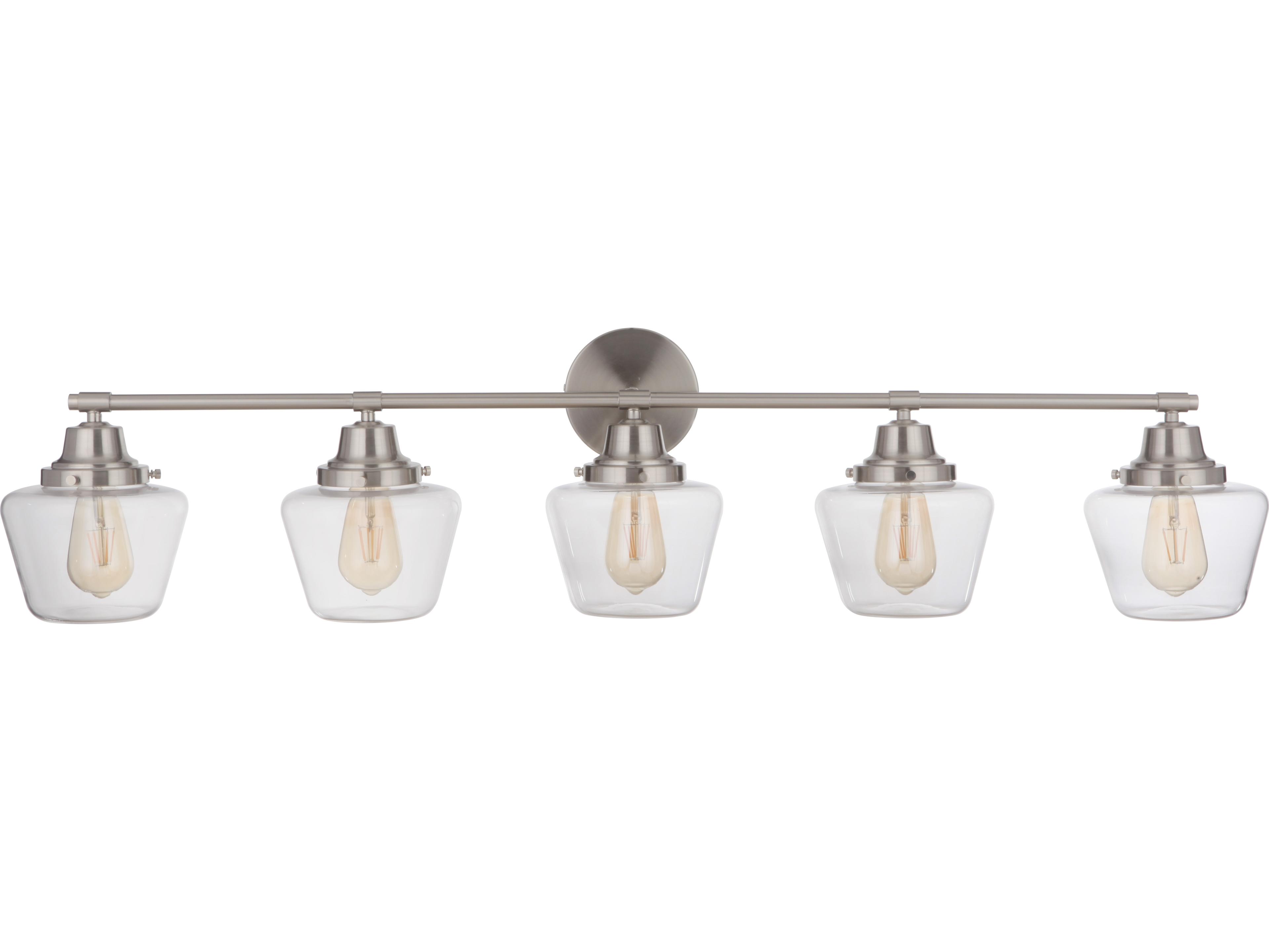 Craftmade Essex 5-Light Brushed Polished Nickel Glass Vanity Light
