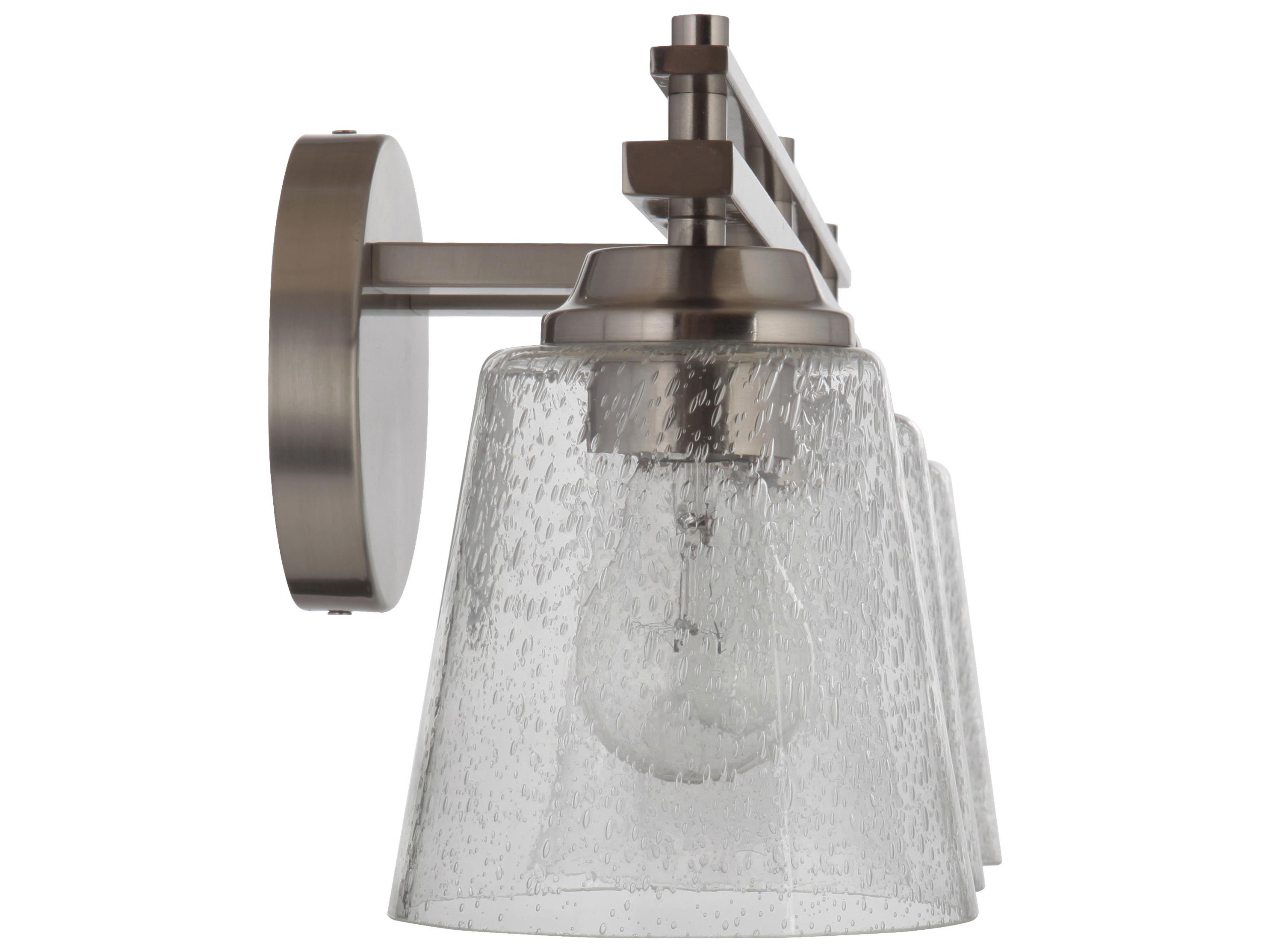 Craftmade Drake 3-Light Brushed Polished Nickel Glass Vanity Light