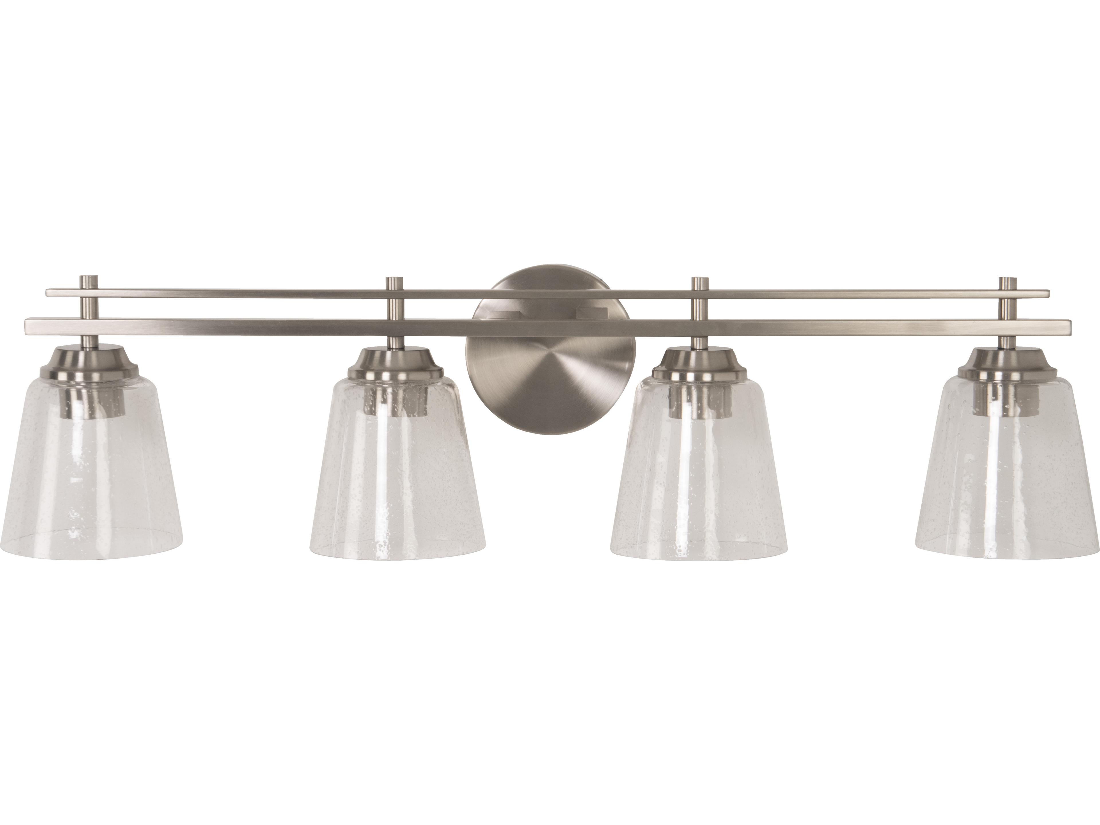 Craftmade Drake 4-Light Brushed Polished Nickel Glass Vanity Light