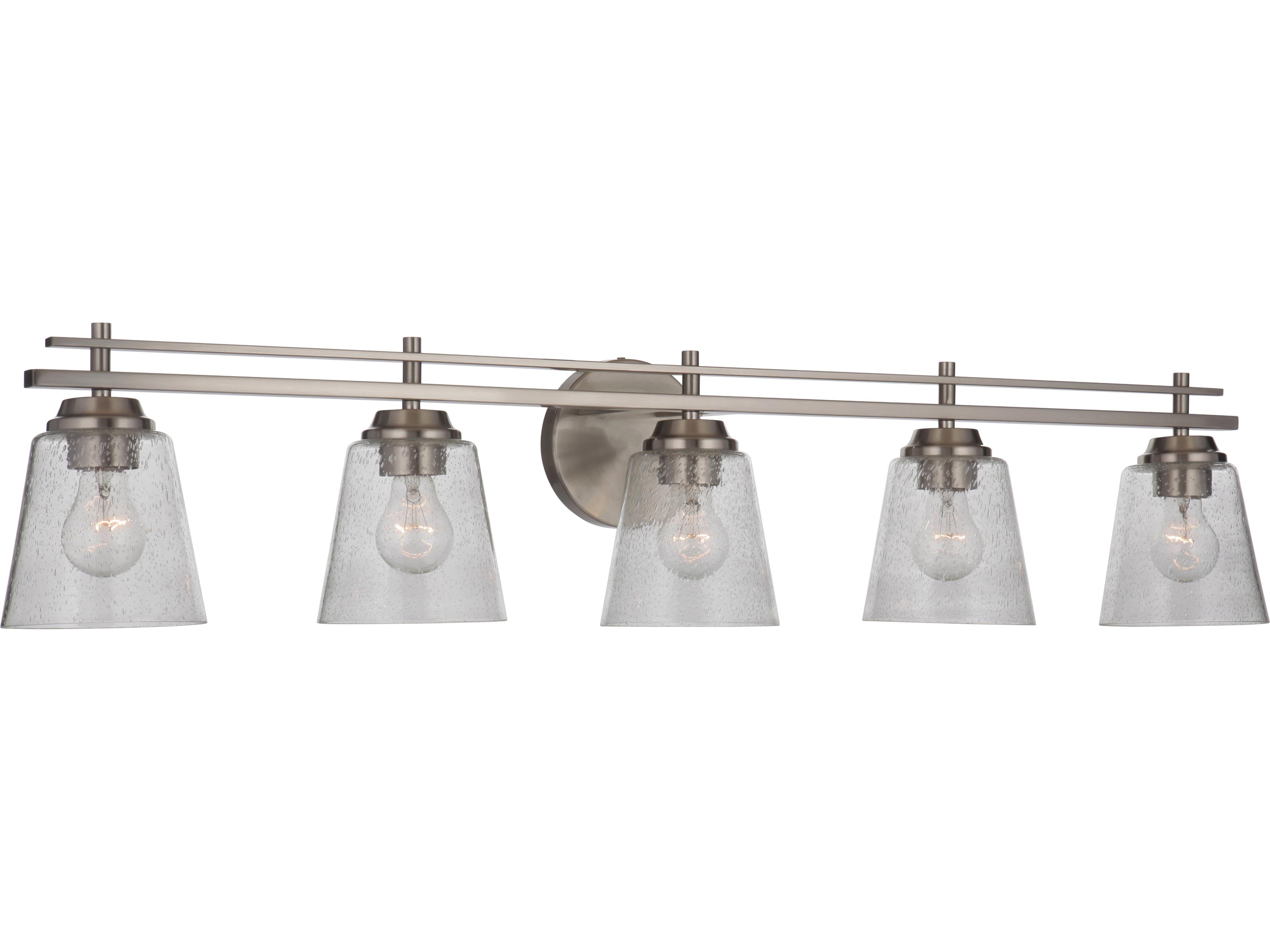 Craftmade Drake 5-Light Brushed Polished Nickel Glass Vanity Light