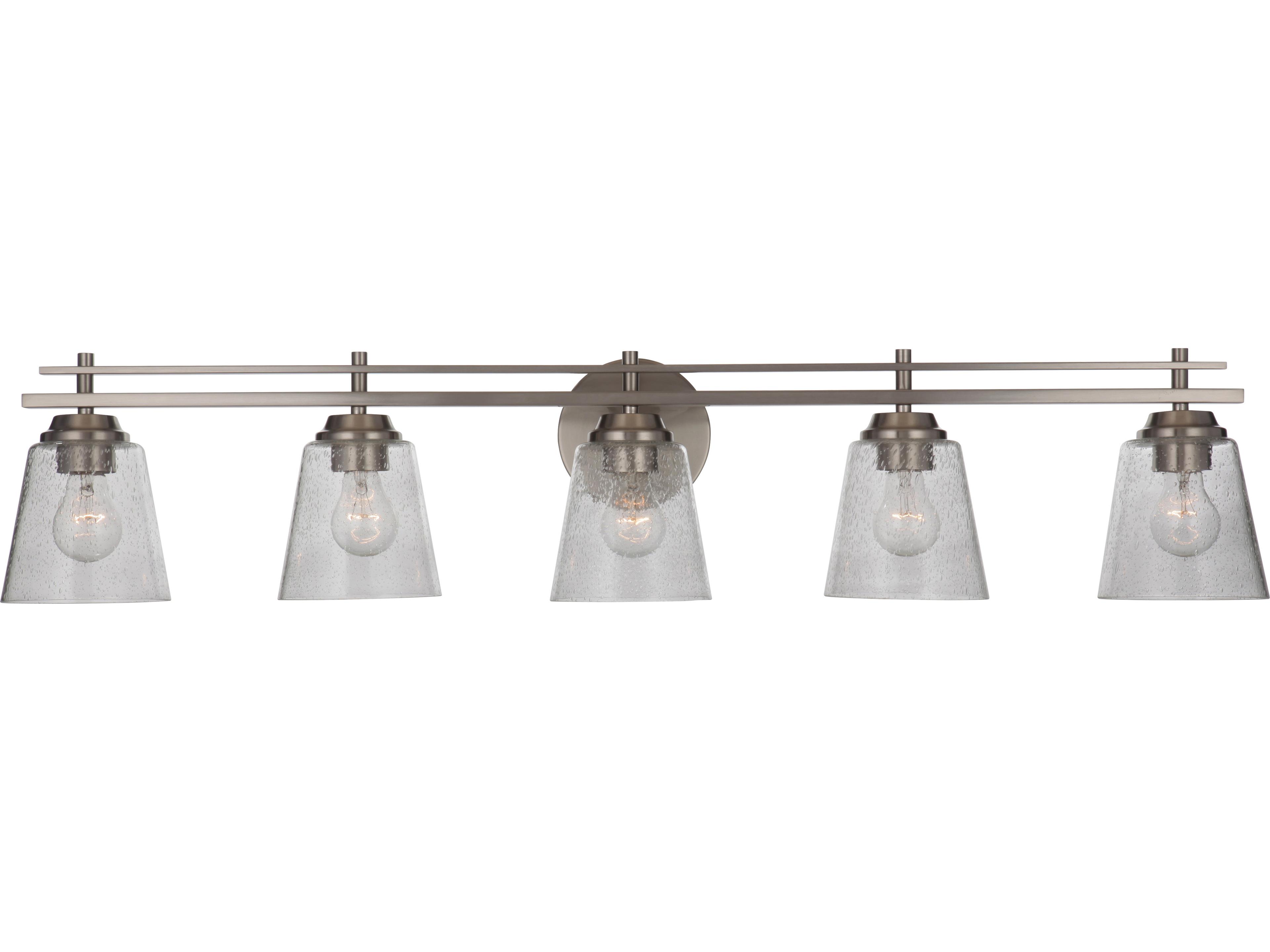 Craftmade Drake 5-Light Brushed Polished Nickel Glass Vanity Light
