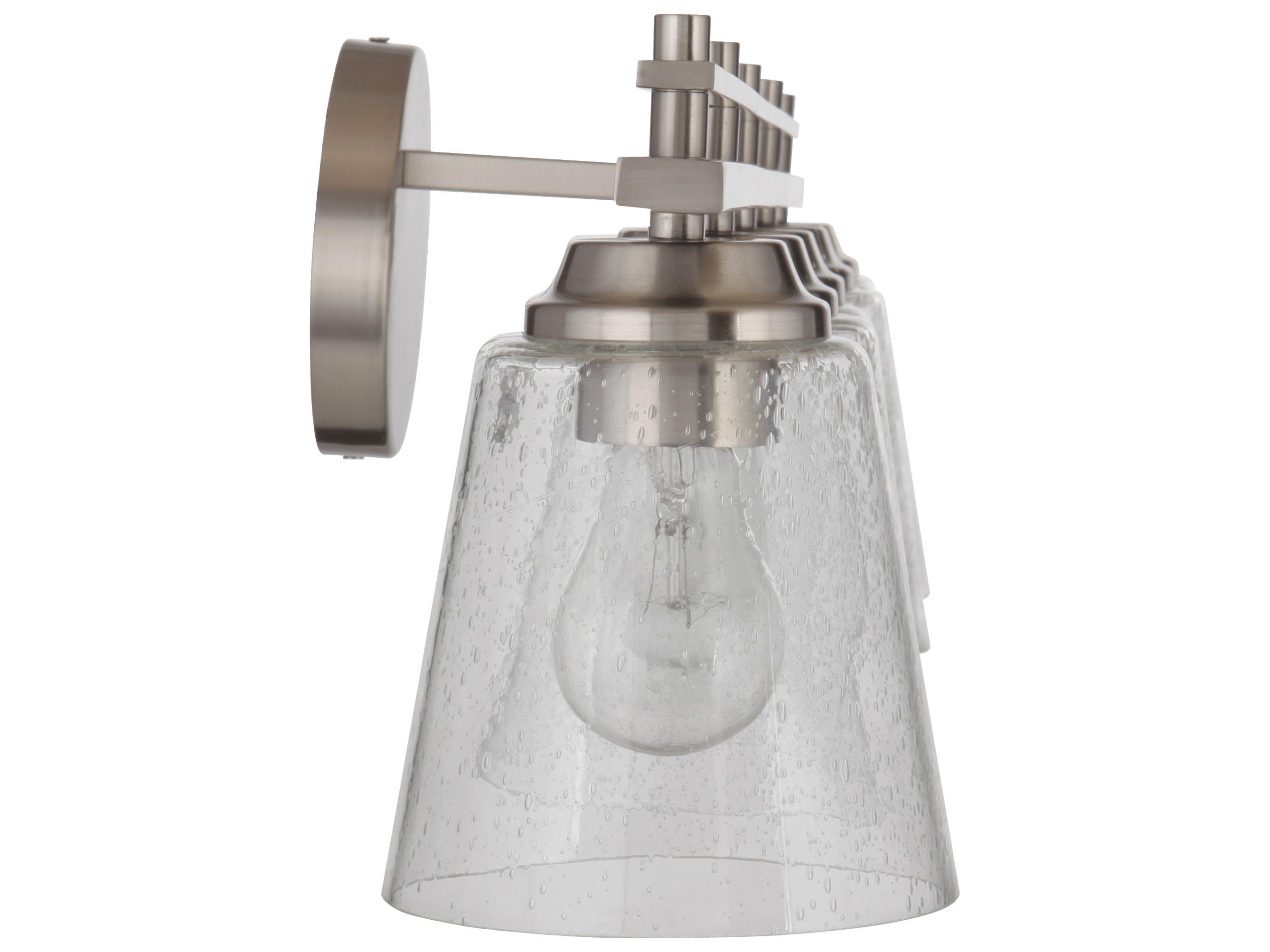 Craftmade Drake 5-Light Brushed Polished Nickel Glass Vanity Light