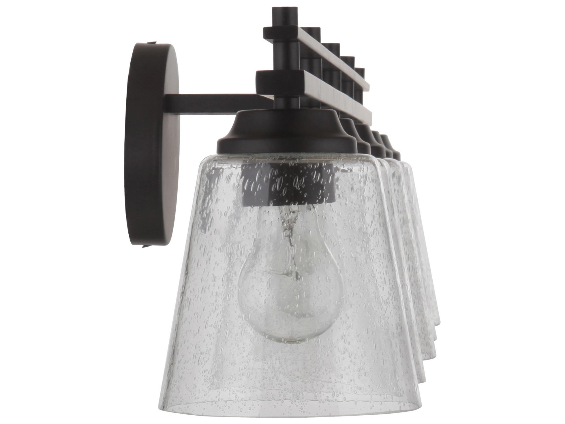 Craftmade Drake 5-Light Flat Black Glass Vanity Light