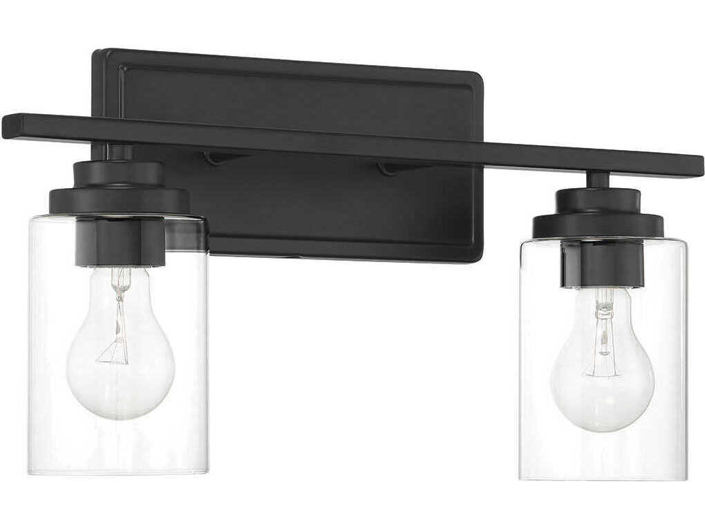 Craftmade Clark 2-Light Flat Black Vanity Light