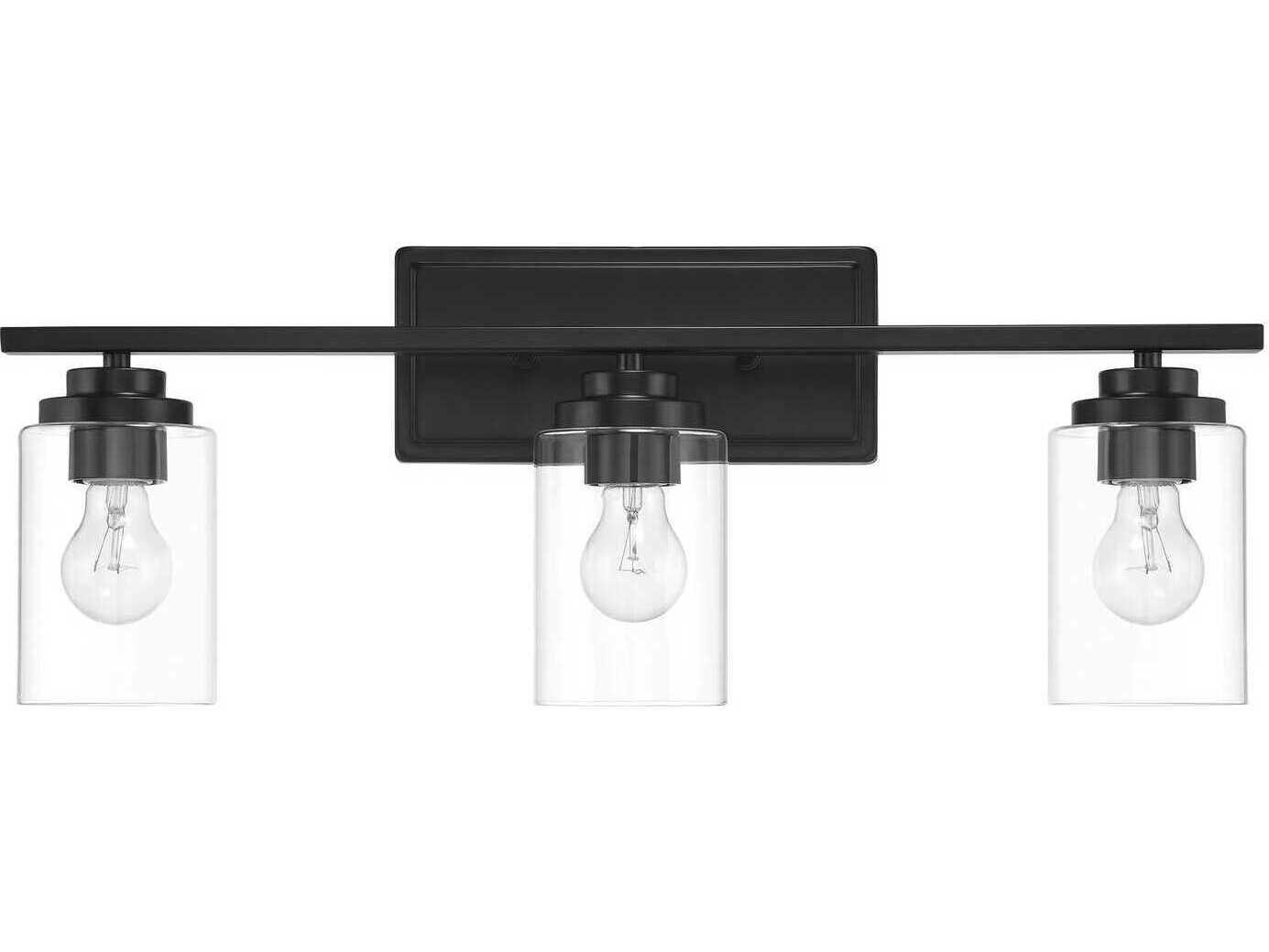 Craftmade Clark 3-Light Flat Black Vanity Light