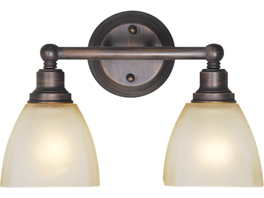 Craftmade Bradley 2-Light Bronze Glass Vanity Light