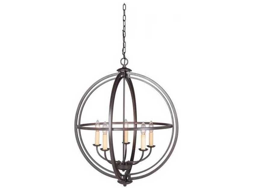 Craftmade Berkeley 5-Light Espresso Bronze Candelabra Globe Chandelier