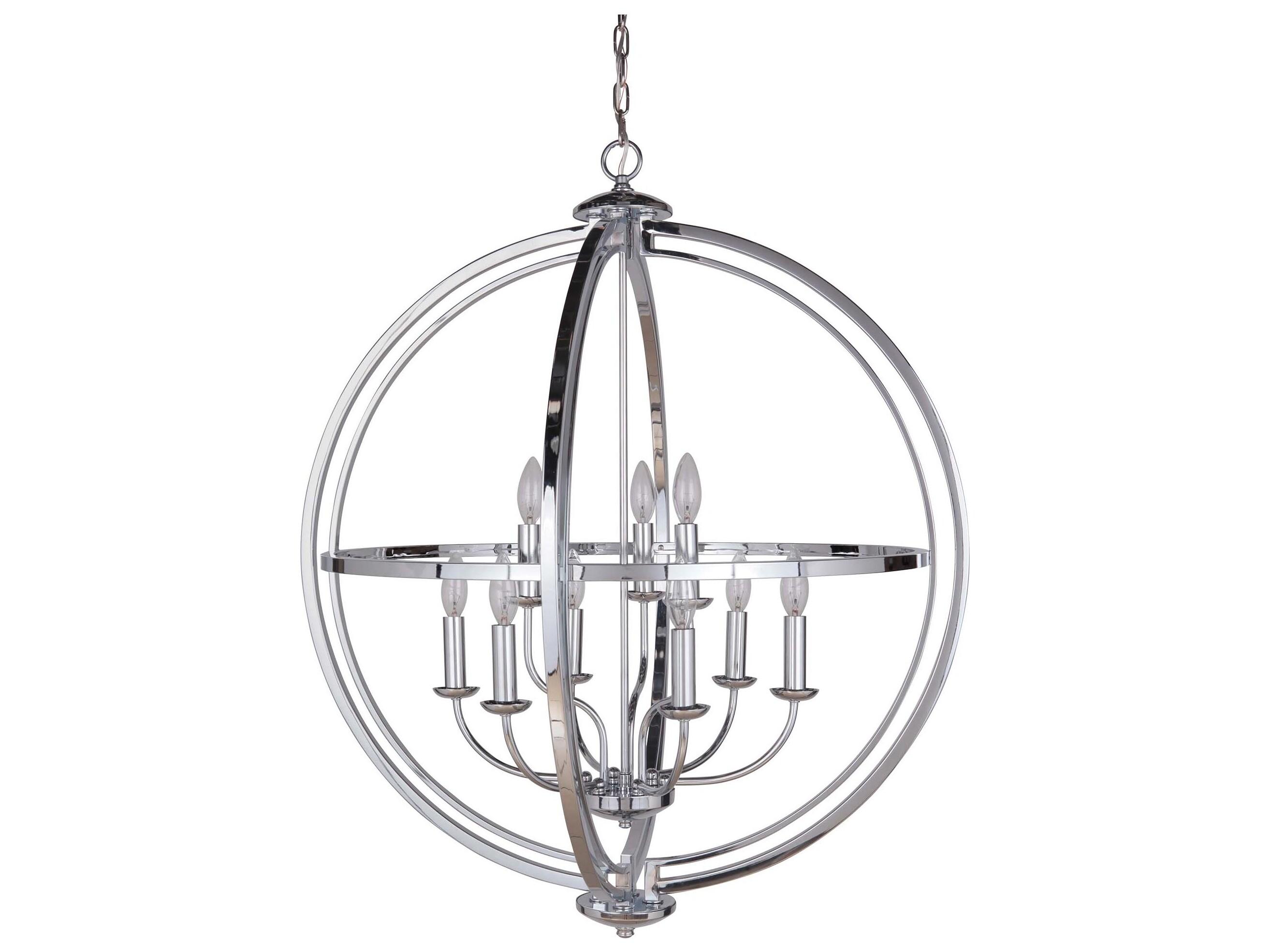 Craftmade Berkeley 9-Light Chrome Candelabra Globe Chandelier